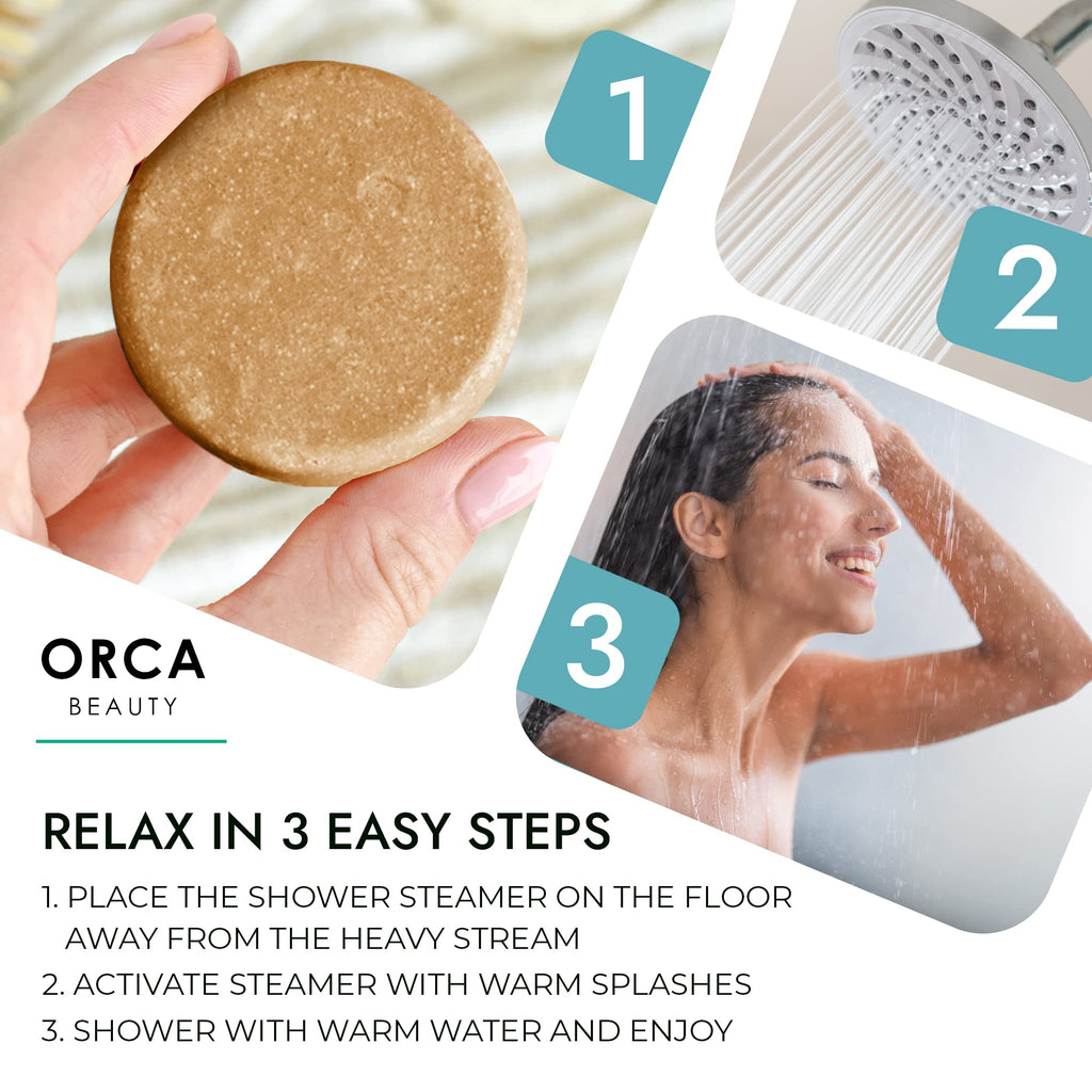 Orca Beauty Shower Steamers Aromatherapy – 8 Mood-Boosting Scents Gift Set
