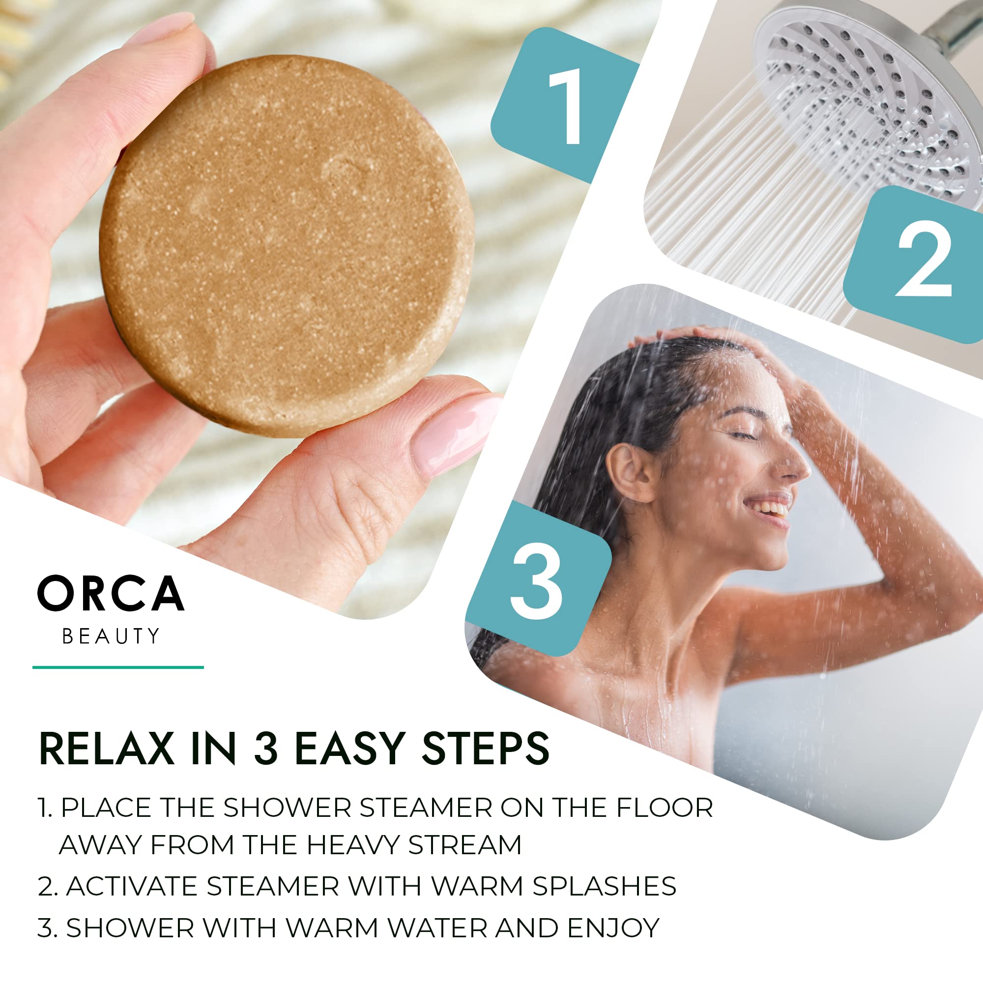 Orca Beauty Shower Steamers Aromatherapy – 8 Mood-Boosting Scents Gift Set