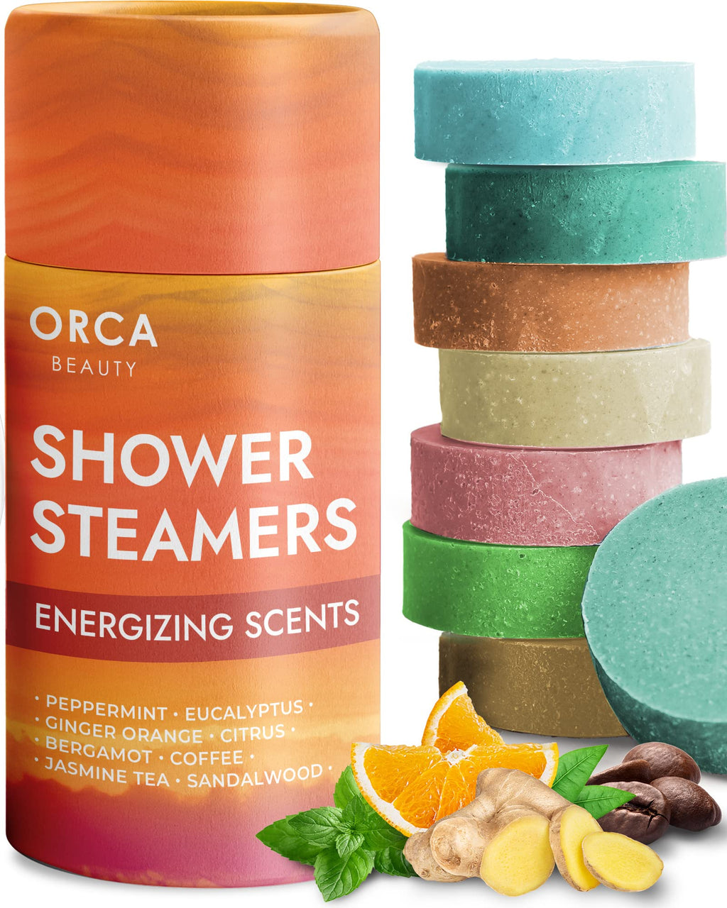 Orca Beauty Shower Steamers Aromatherapy – 8 Mood-Boosting Scents Gift Set