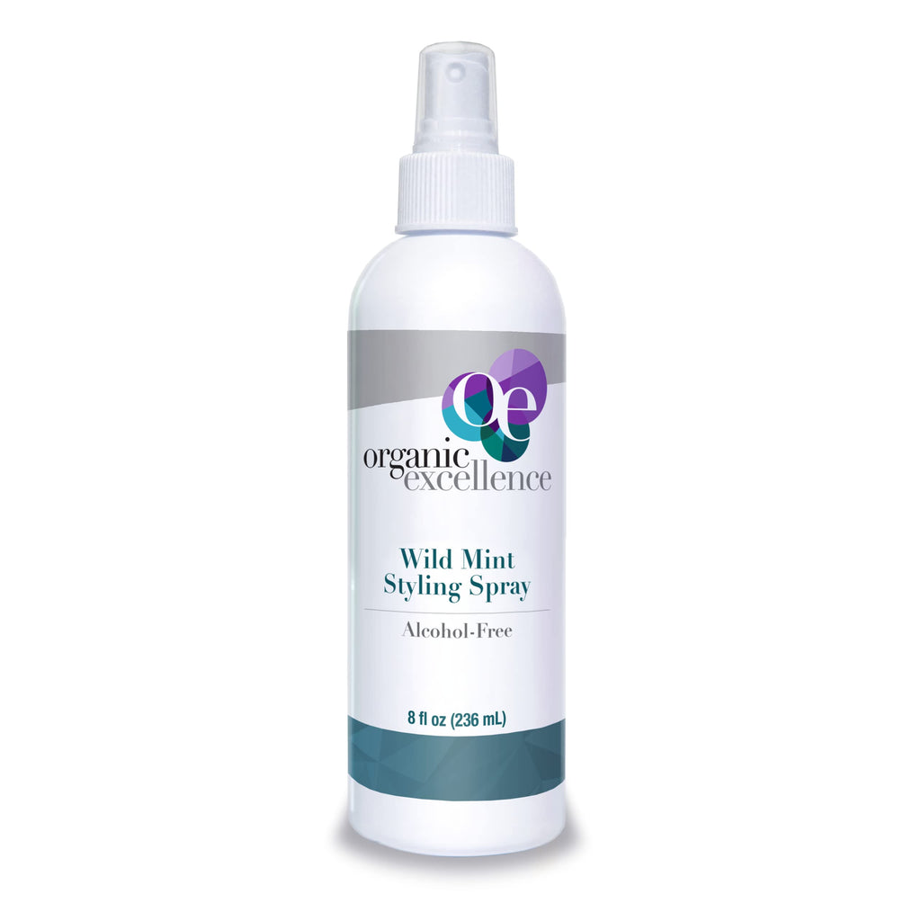 Organic Excellence Wild Mint Styling Spray – Alcohol-Free, pH Neutral, 8 oz