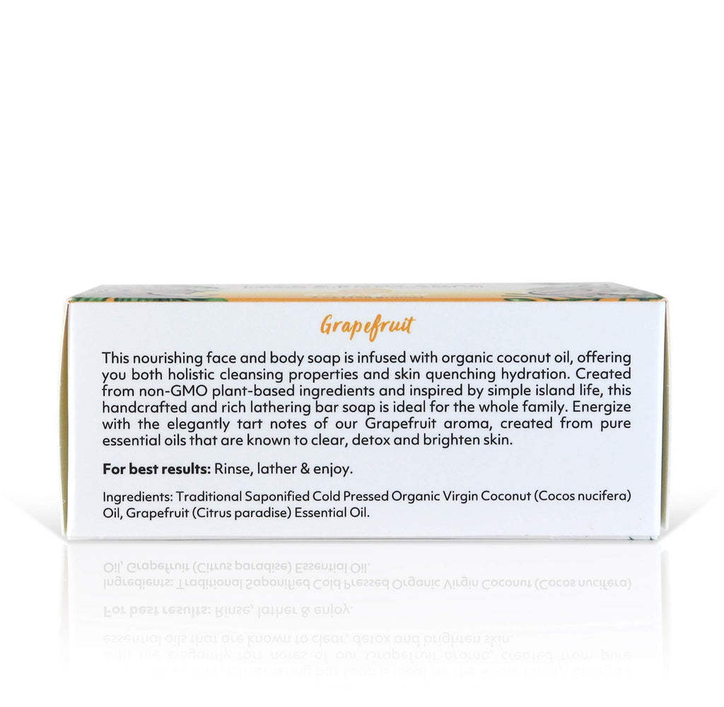 Organic Fiji Coco Fiji Soap Bar – Face & Body Moisturizing Soap with Coconut Oil & Grapefruit | Pack of 2