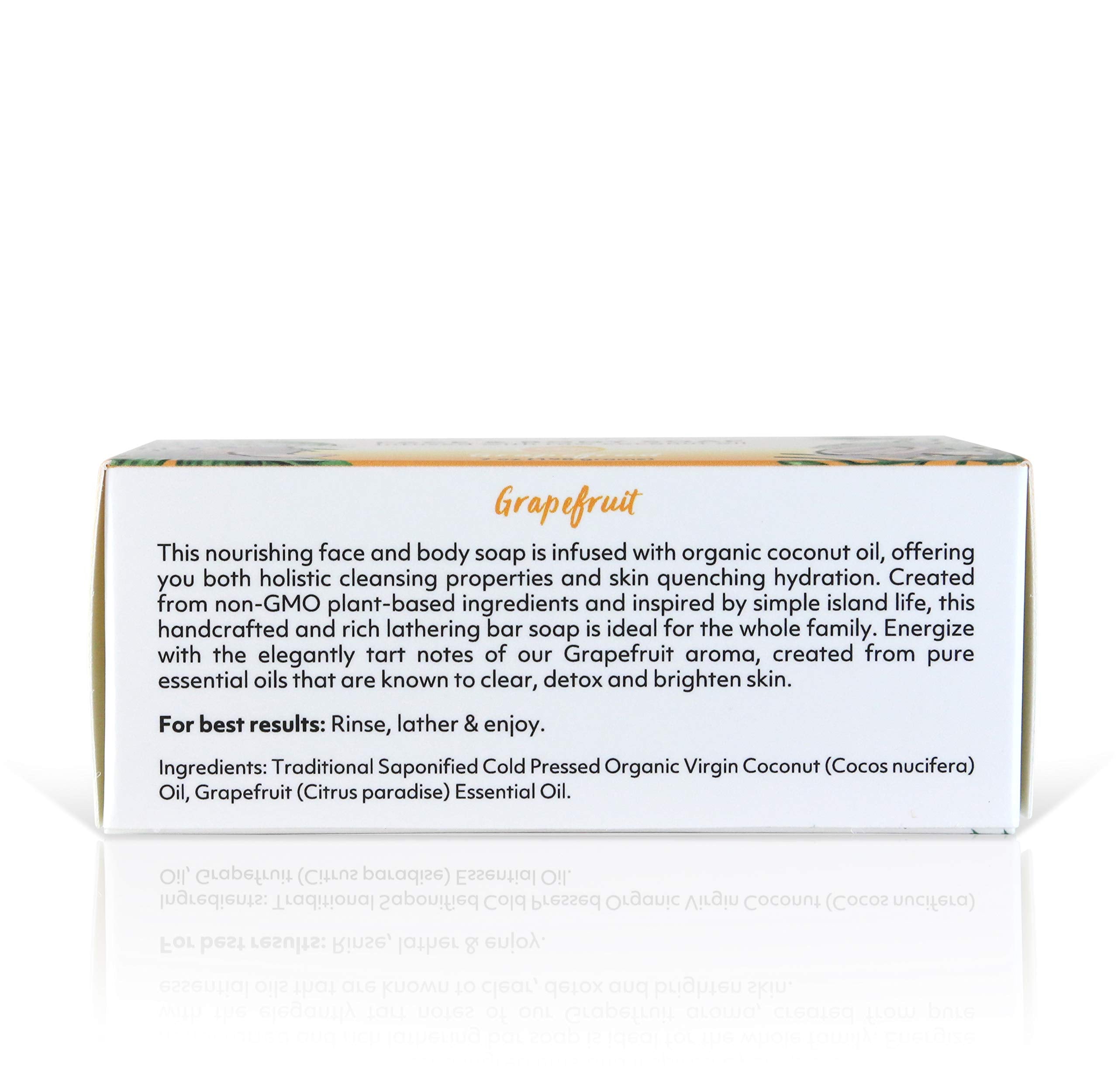 Organic Fiji Coco Fiji Soap Bar – Face & Body Moisturizing Soap with Coconut Oil & Grapefruit | Pack of 2
