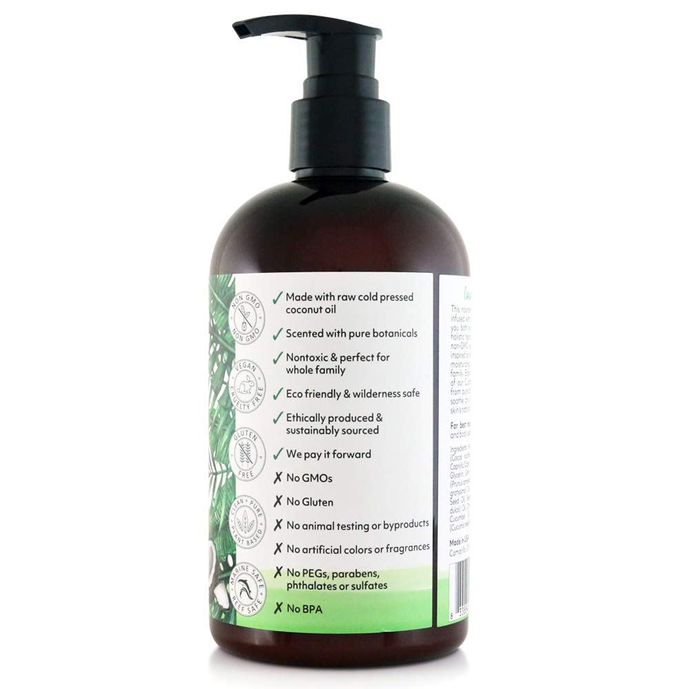Organic Fiji Coco Fiji Face & Body Lotion with Coconut Oil – Cucumber Melon, 12 oz (Pack of 1)
