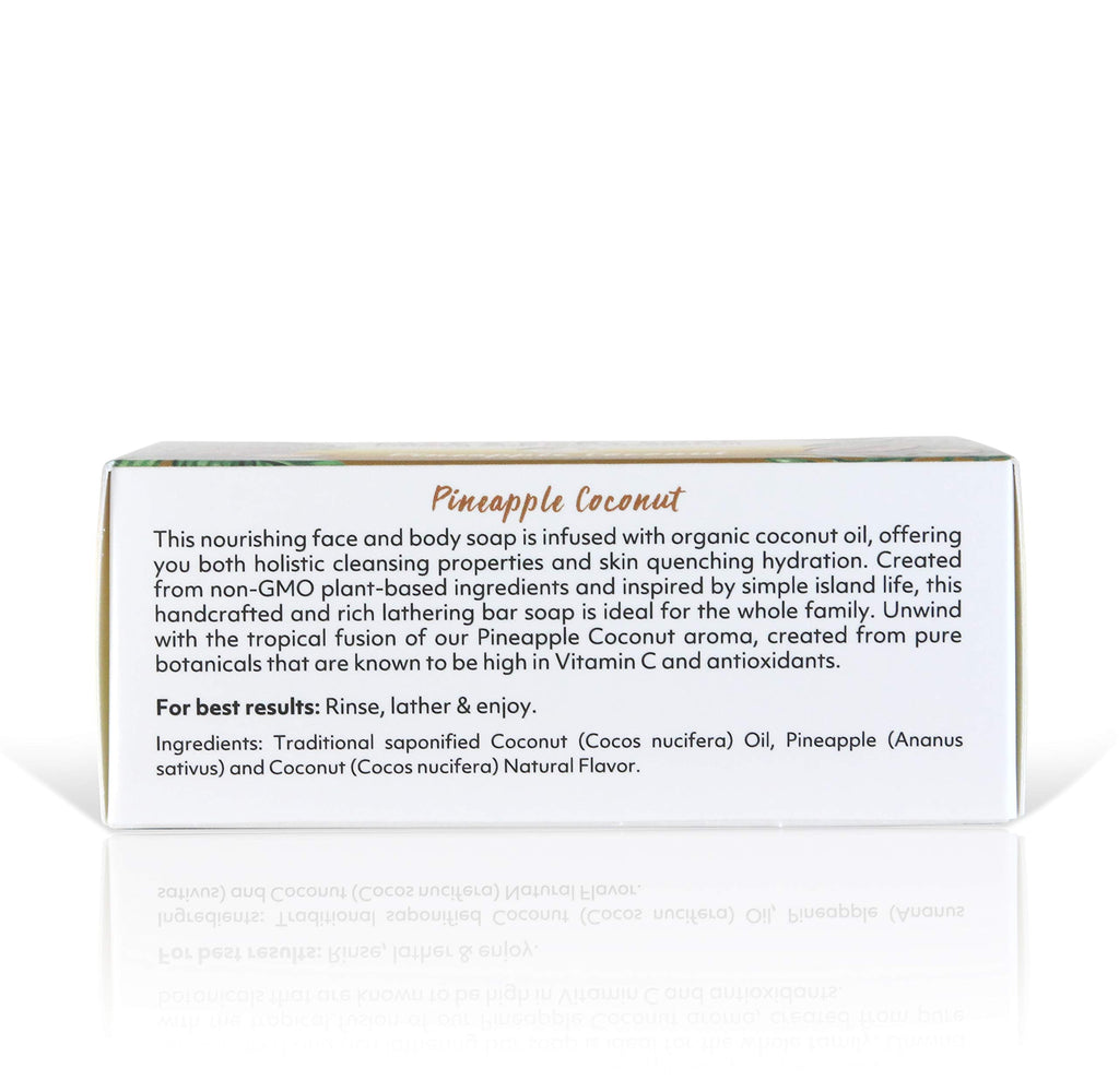Organic Fiji Coco Fiji Soap Bar – Face & Body Hydration with Organic Coconut Oil & Pineapple Coconut Oil | 7 oz Pack of 3