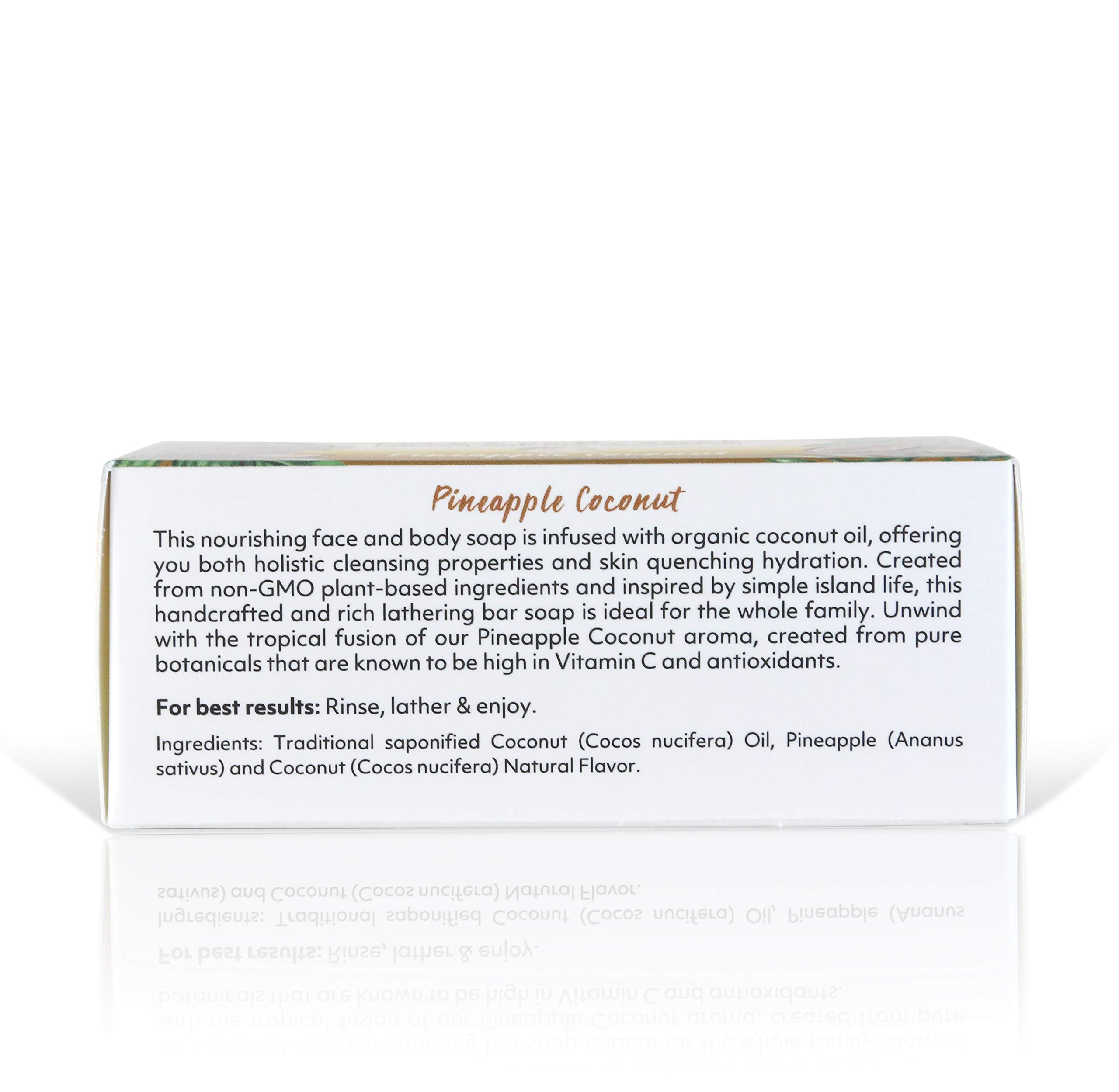 Organic Fiji Coco Fiji Soap Bar – Face & Body Hydration with Organic Coconut Oil & Pineapple Coconut Oil | 7 oz Pack of 3