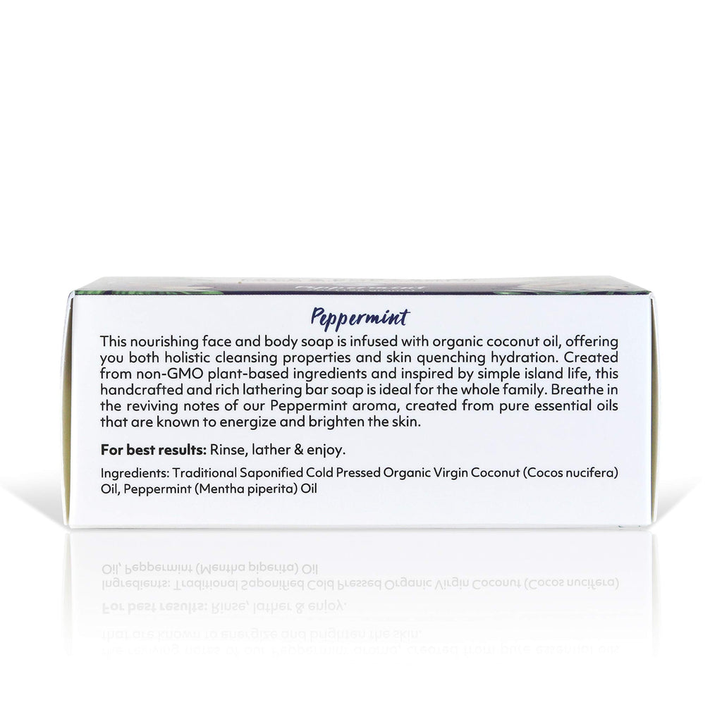 Organic Fiji Coco Fiji Soap Bar – Coconut Oil & Peppermint (Face & Body, 7 oz, Pack of 2)