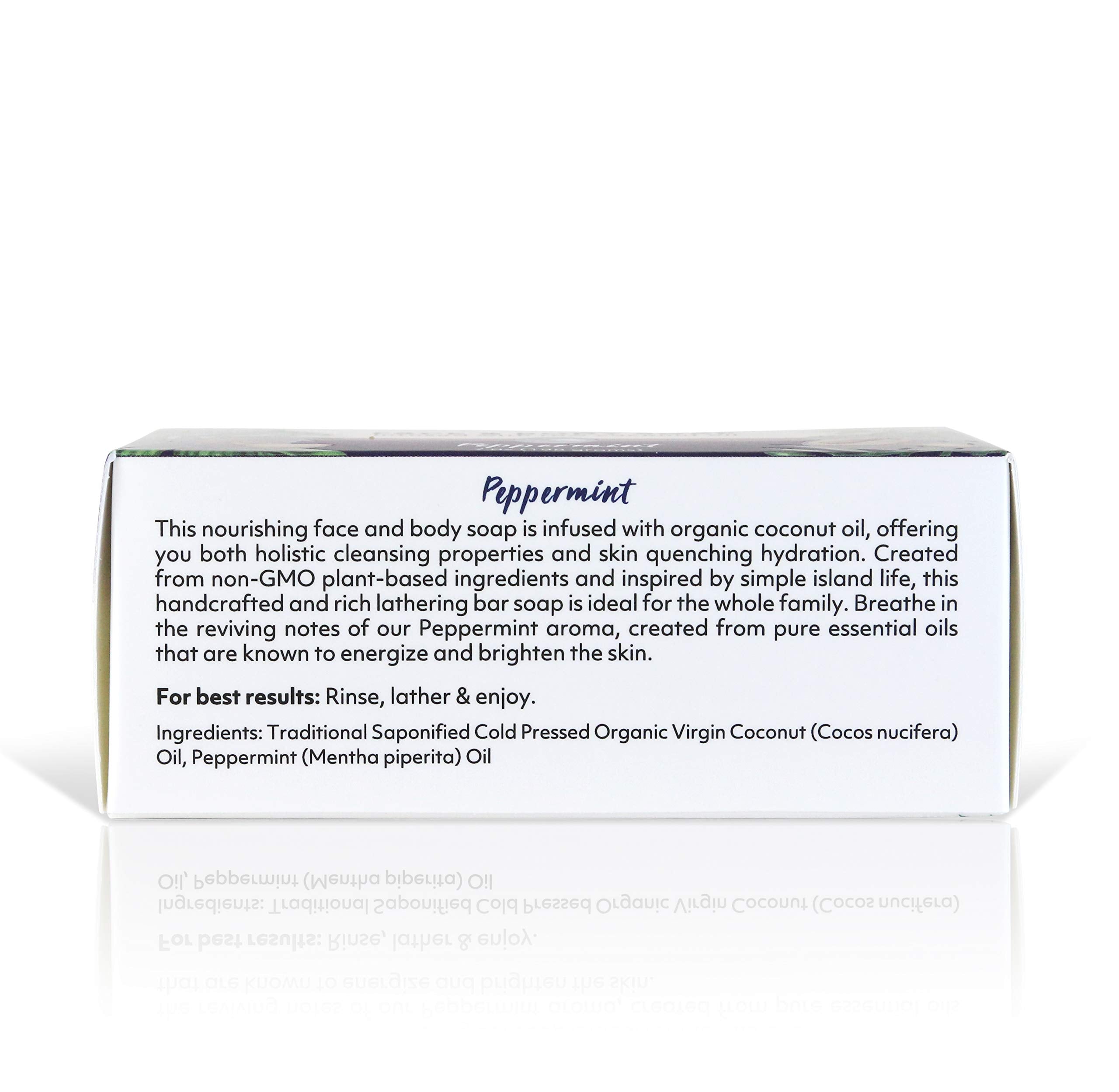 Organic Fiji Coco Fiji Soap Bar – Coconut Oil & Peppermint (Face & Body, 7 oz, Pack of 2)