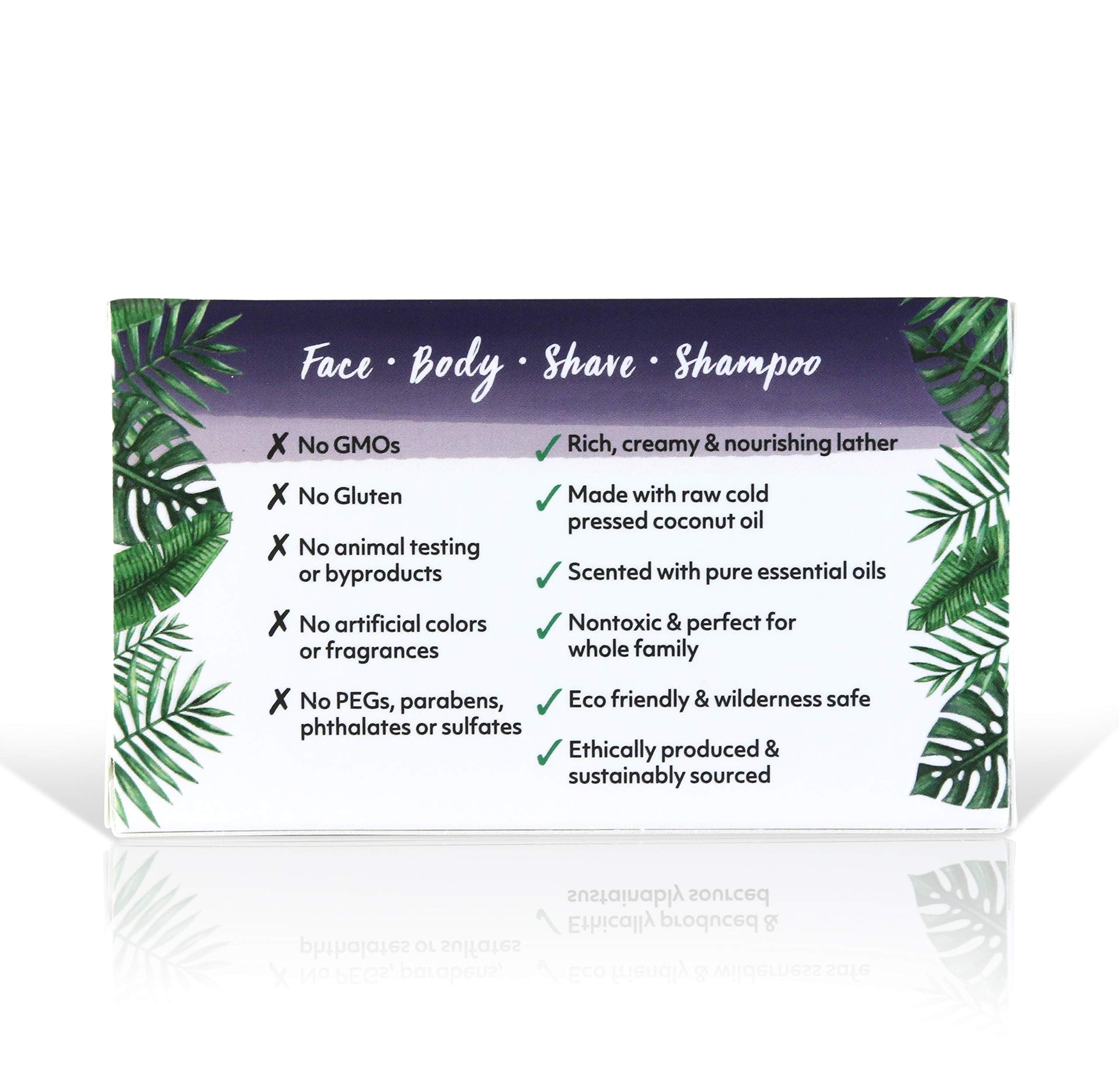 Organic Fiji Coco Fiji Soap Bar – Coconut Oil & Peppermint (Face & Body, 7 oz, Pack of 2)
