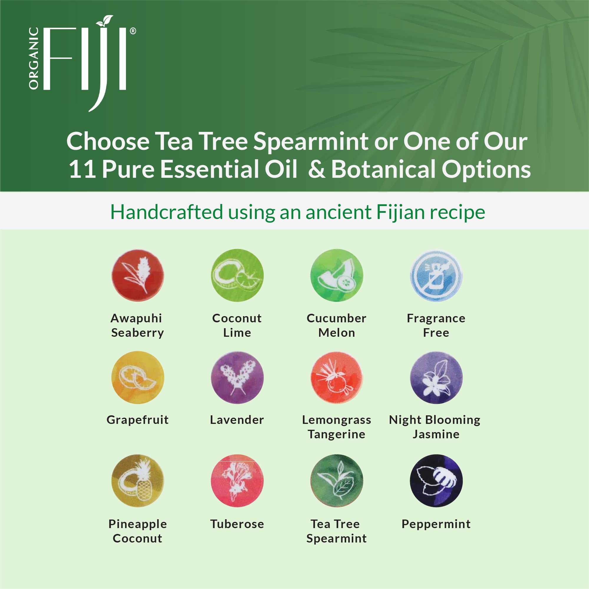 Organic Fiji Coco Fiji Soap Bar – Coconut Oil & Tea Tree Spearmint for Face & Body (7 oz, Pack of 3)
