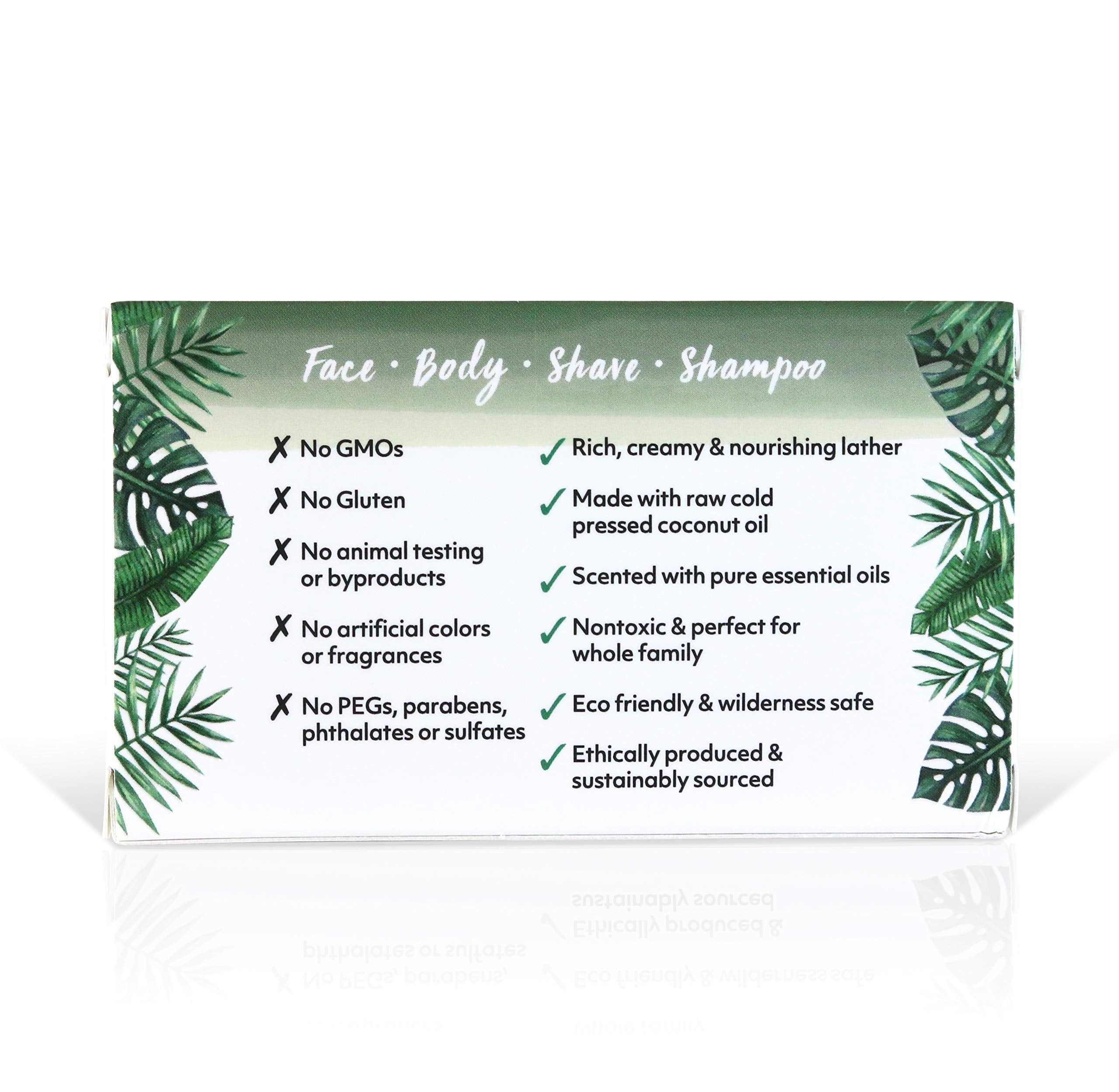 Organic Fiji Coco Fiji Soap Bar – Coconut Oil & Tea Tree Spearmint for Face & Body (7 oz, Pack of 3)