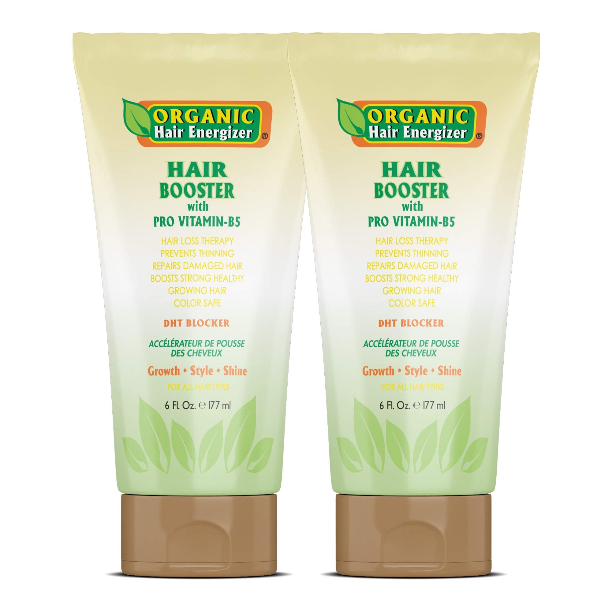 Organic Hair Energizer Hair Growth Booster – B5 Vitamin Serum (2 Pack, 6 oz) for Color-Treated Hair