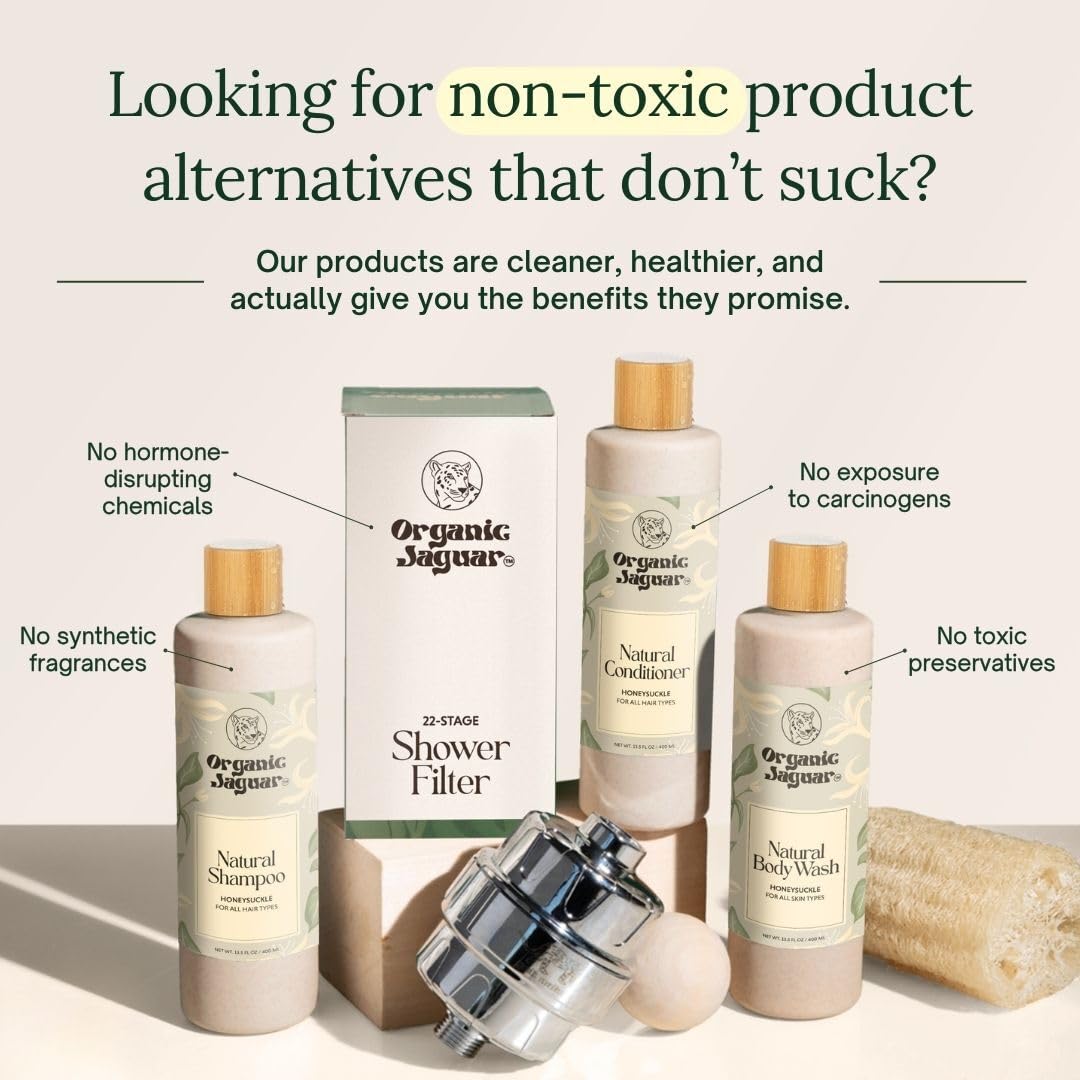 Organic Jaguar Natural Shampoo – Sulfate-Free Castor Oil & Honeysuckle, 13.5 fl oz