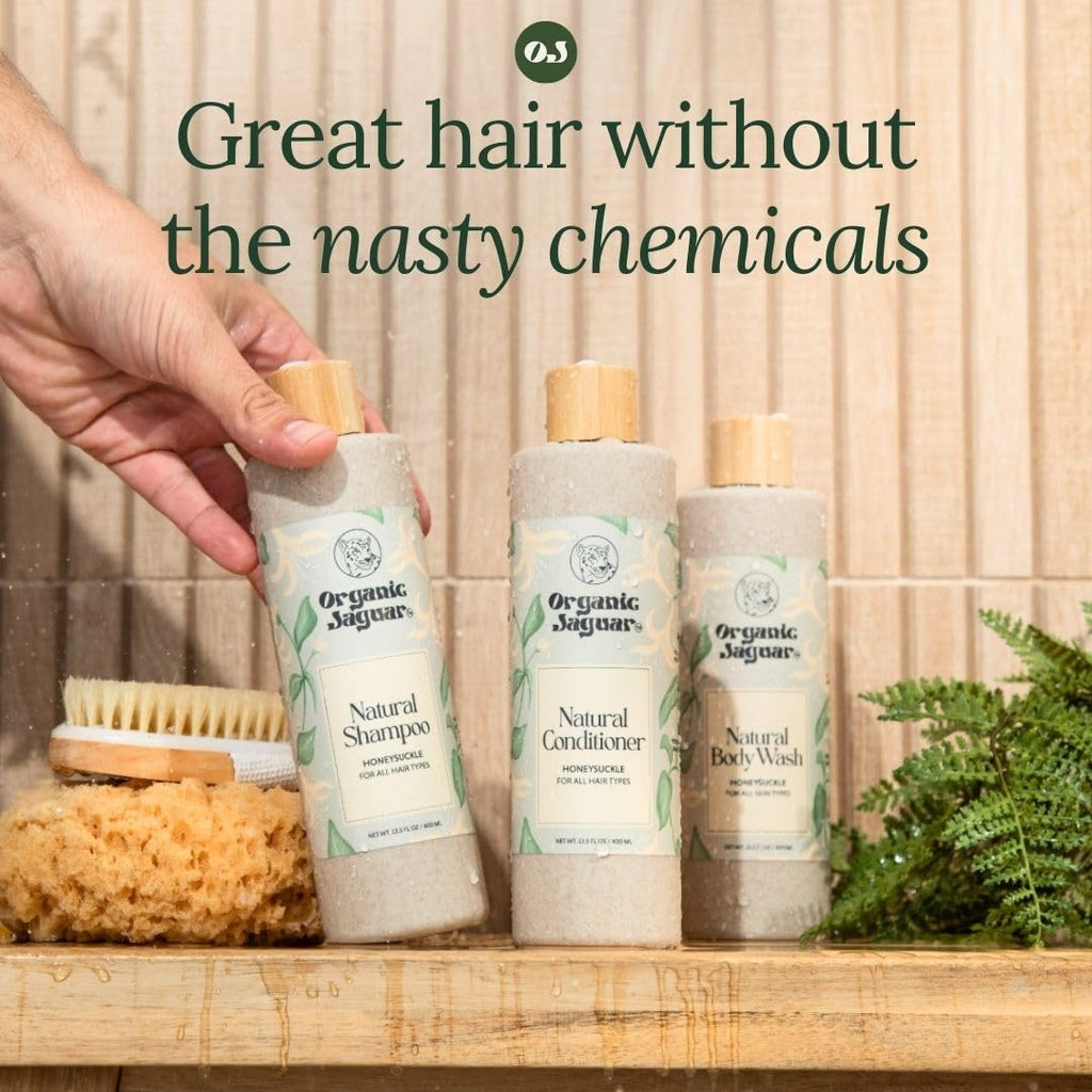 Organic Jaguar Natural Shampoo – Sulfate-Free Castor Oil & Honeysuckle, 13.5 fl oz