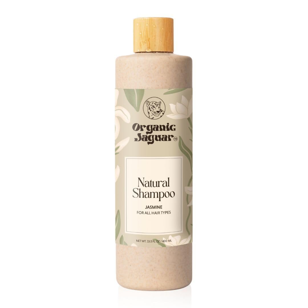 Organic Jaguar Natural Shampoo — Sulfate-Free with Castor Oil, Jasmine, Glycerin, Aloe Vera | 13.5 fl oz