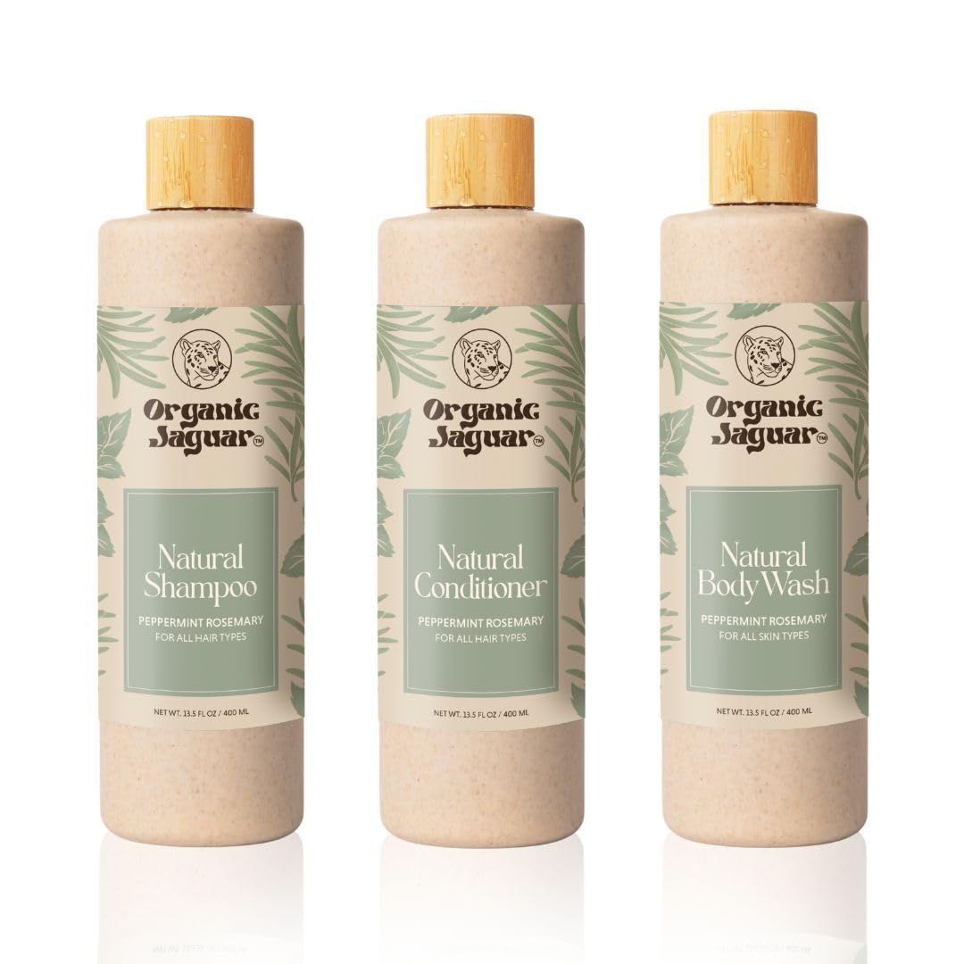 Organic Jaguar All Natural Peppermint Rosemary Conditioner – Sulfate Free, Vitamin E, Castor & Argan Oils, 13.5 fl oz