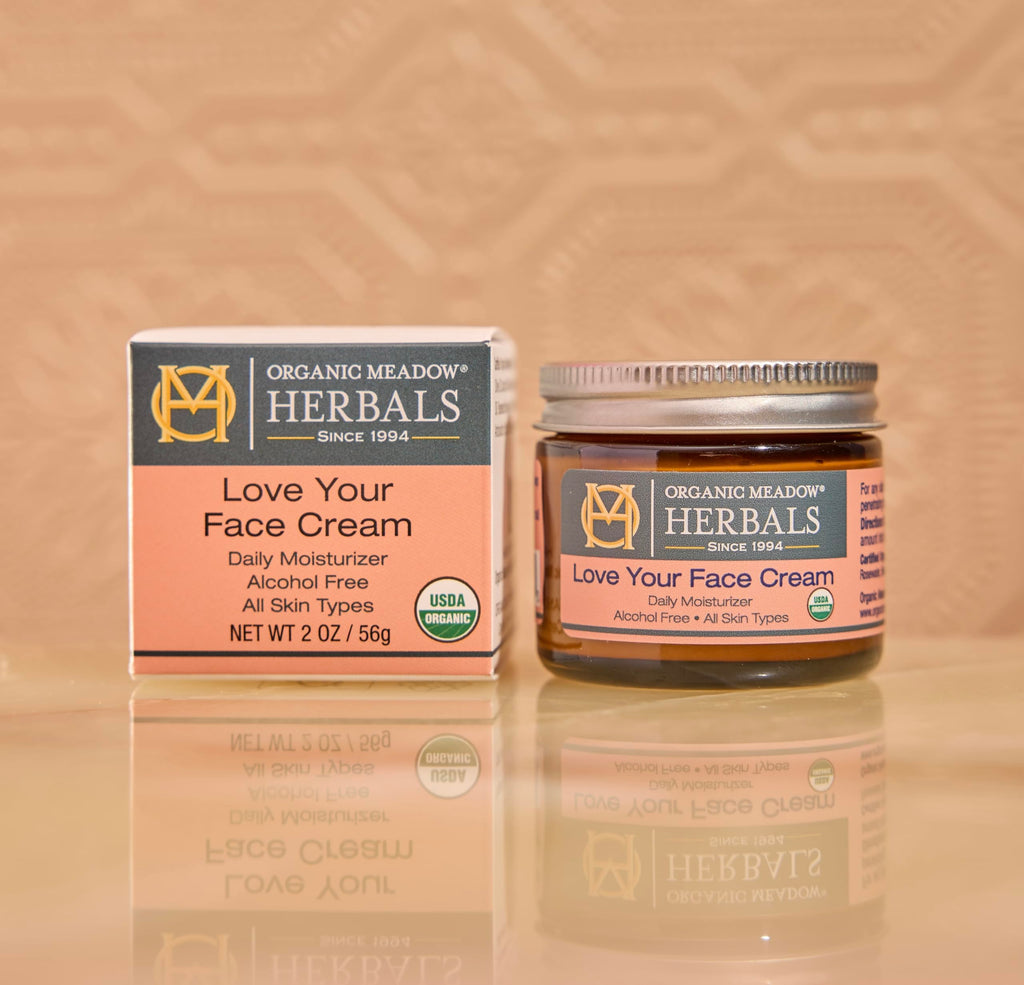Organic Meadow Herbals Love Your Face Cream – USDA Organic Rich Facial Moisturizer (2oz) | All Skin Types | Woman-Owned