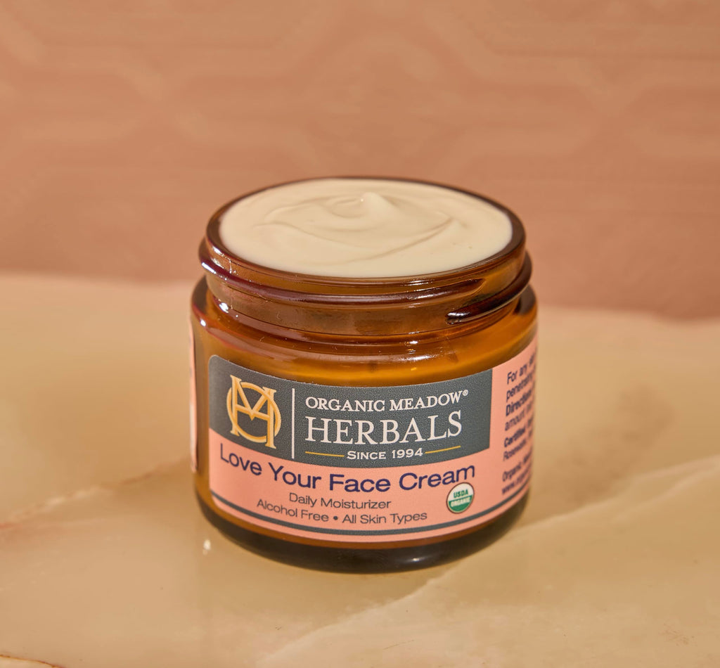 Organic Meadow Herbals Love Your Face Cream – USDA Organic Rich Facial Moisturizer (2oz) | All Skin Types | Woman-Owned