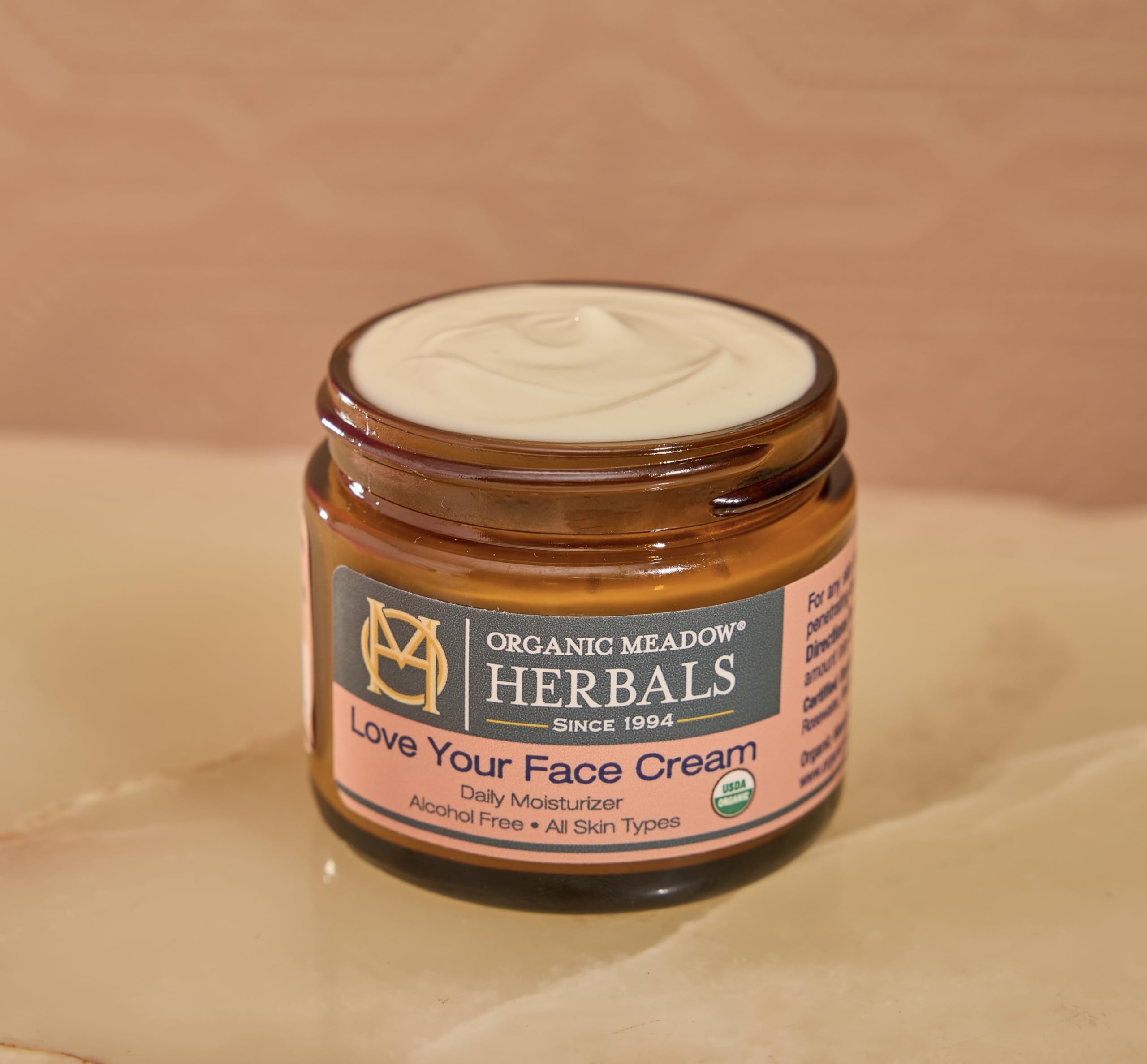 Organic Meadow Herbals Love Your Face Cream – USDA Organic Rich Facial Moisturizer (2oz) | All Skin Types | Woman-Owned