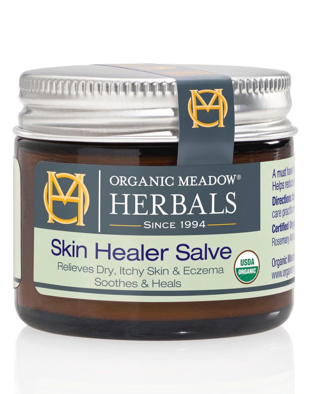 Organic Meadow Herbals Skin Healer Salve 2oz – USDA Organic, Fragrance-Free, Eczema & Dry Skin