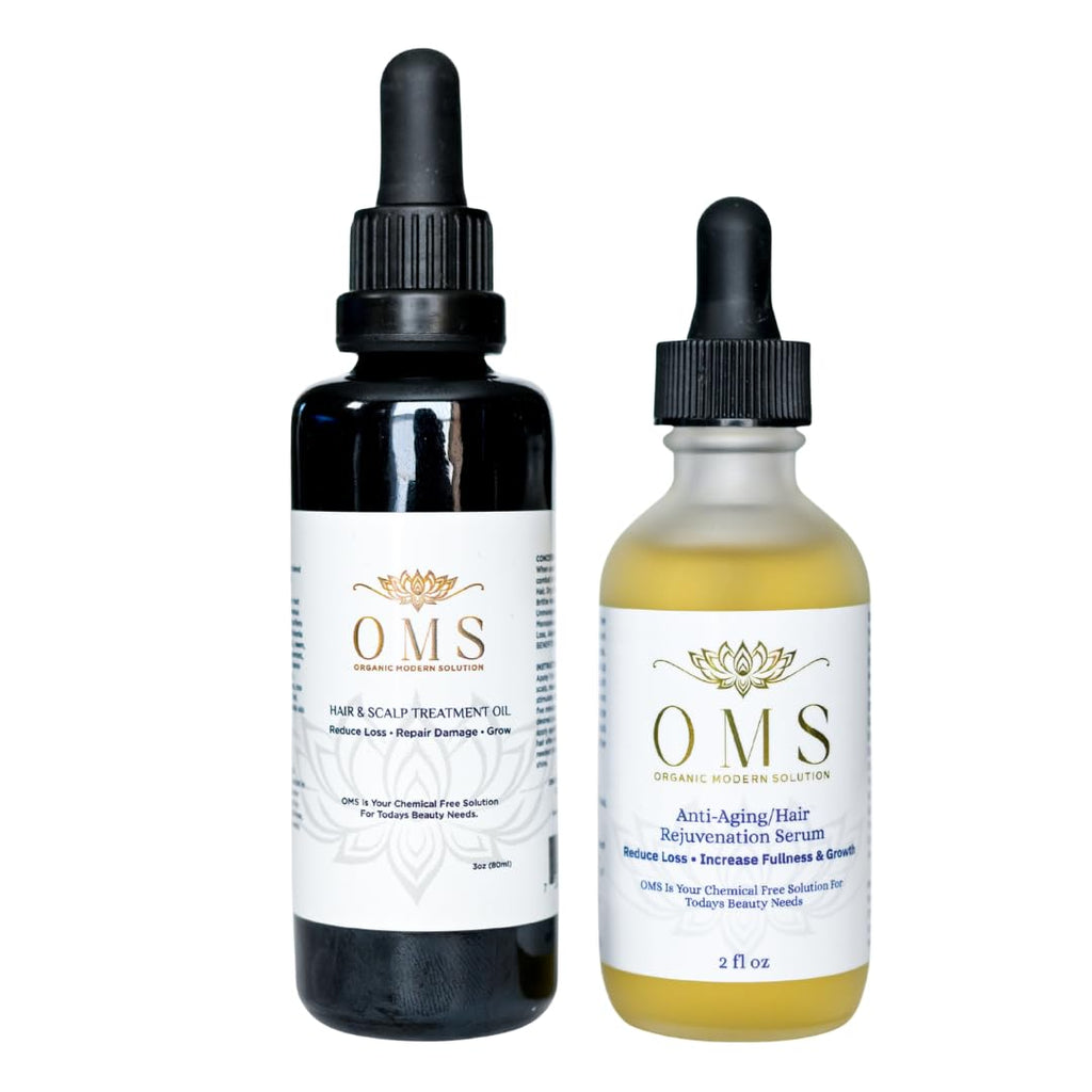 ORGANIC MODERN SOLUTION Pre-Shampoo Hair Thickening Oil & Growth Serum – 2-Pack Duo