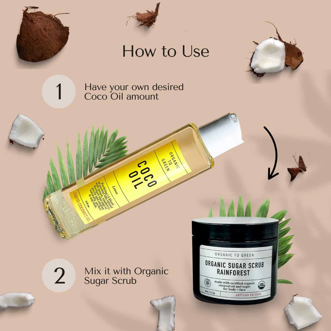 Organic To Green Rainforest Sugar Coconut Oil Scrub - Exfoliate & Moisturize