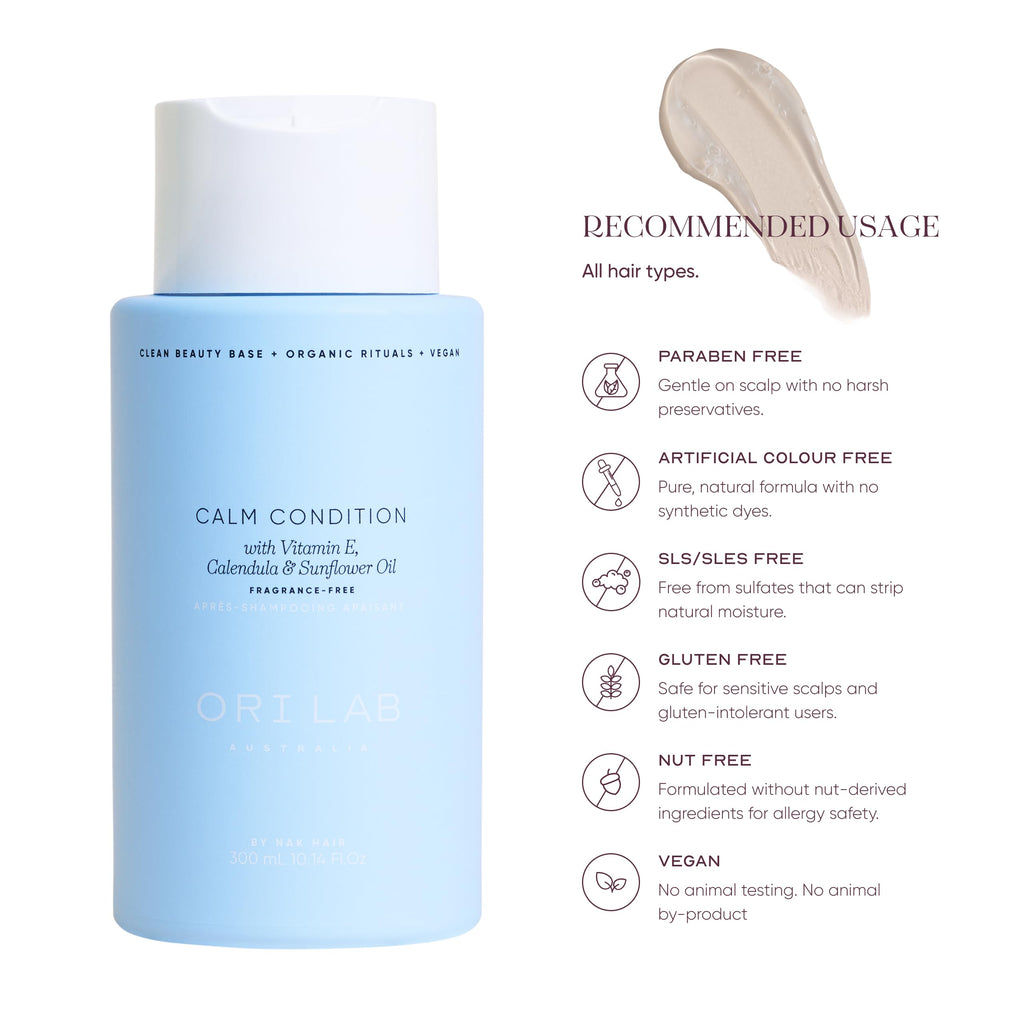 ORI LAB Calm Condition 300ml – Fragrance-Free Hydrating Hair Conditioner