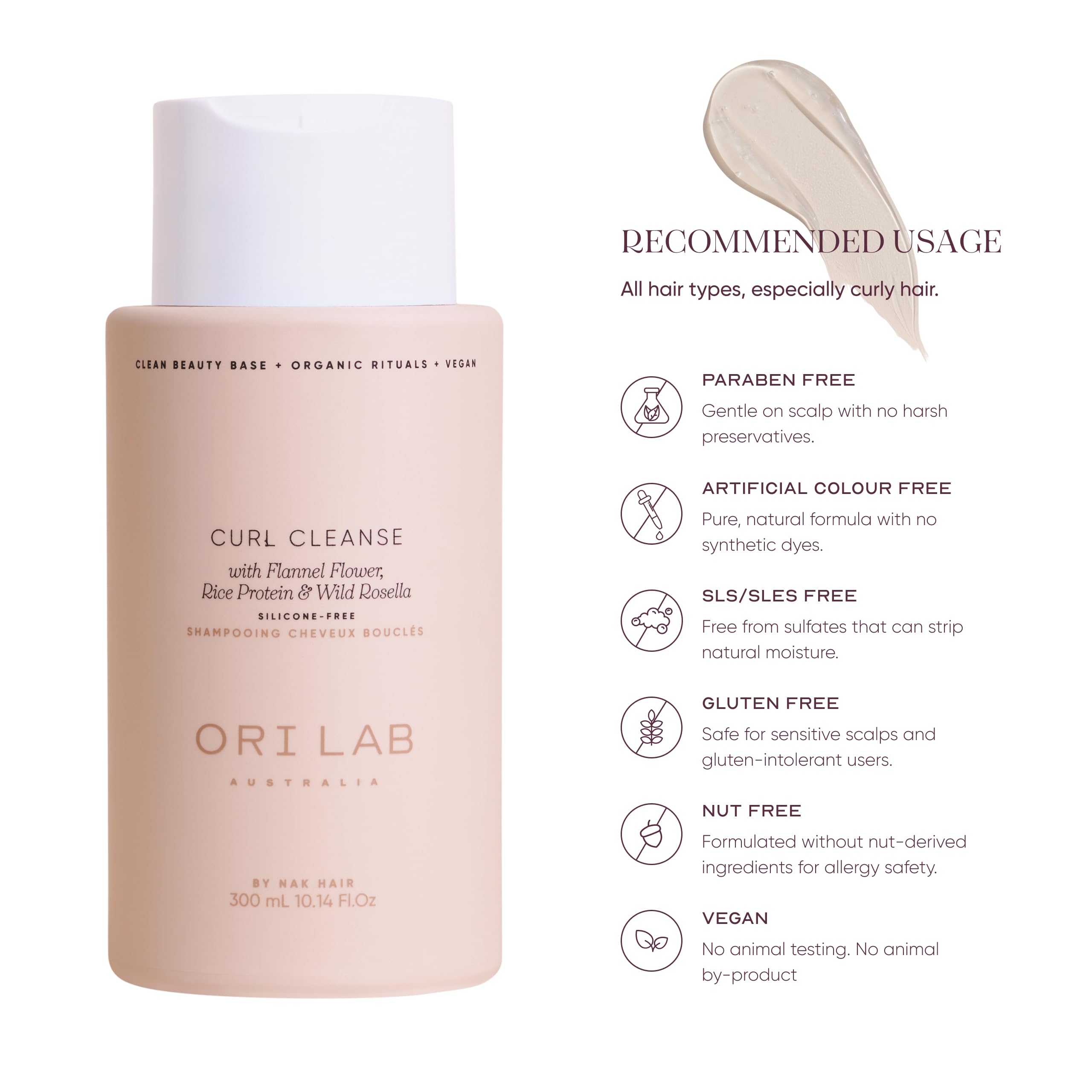 ORI LAB Curl Cleanse 300ml – Silicone-free Curl Cleanser
