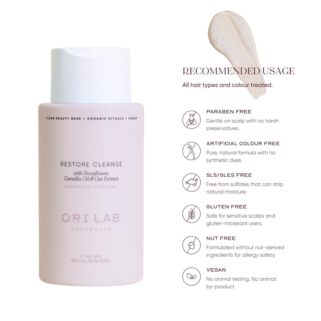 ORI LAB Restore Cleanse 300ml – Gentle, Color-Safe Hydrating Shampoo
