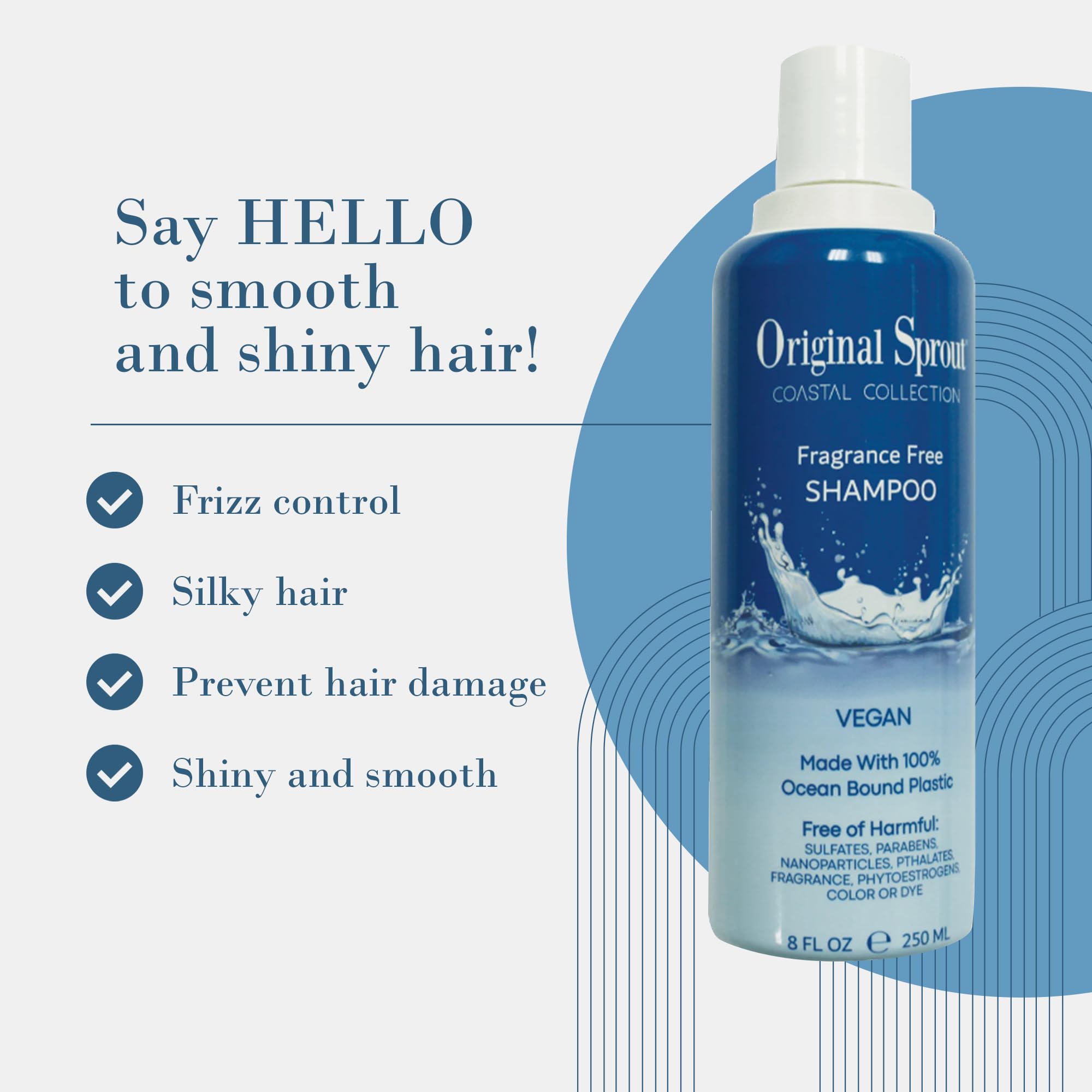Original Sprout Coastal Collection Shampoo - Fragrance-Free, Vegan, 8 oz (All Hair Types)