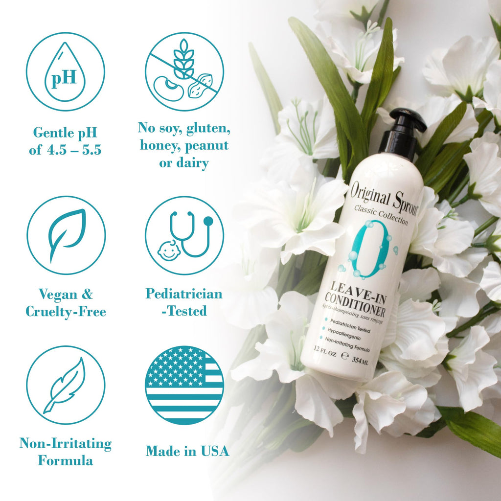 Original Sprout Leave-In Conditioner — Lightweight Detangler for Dry & Damaged Hair (12 oz, 2 Pack)