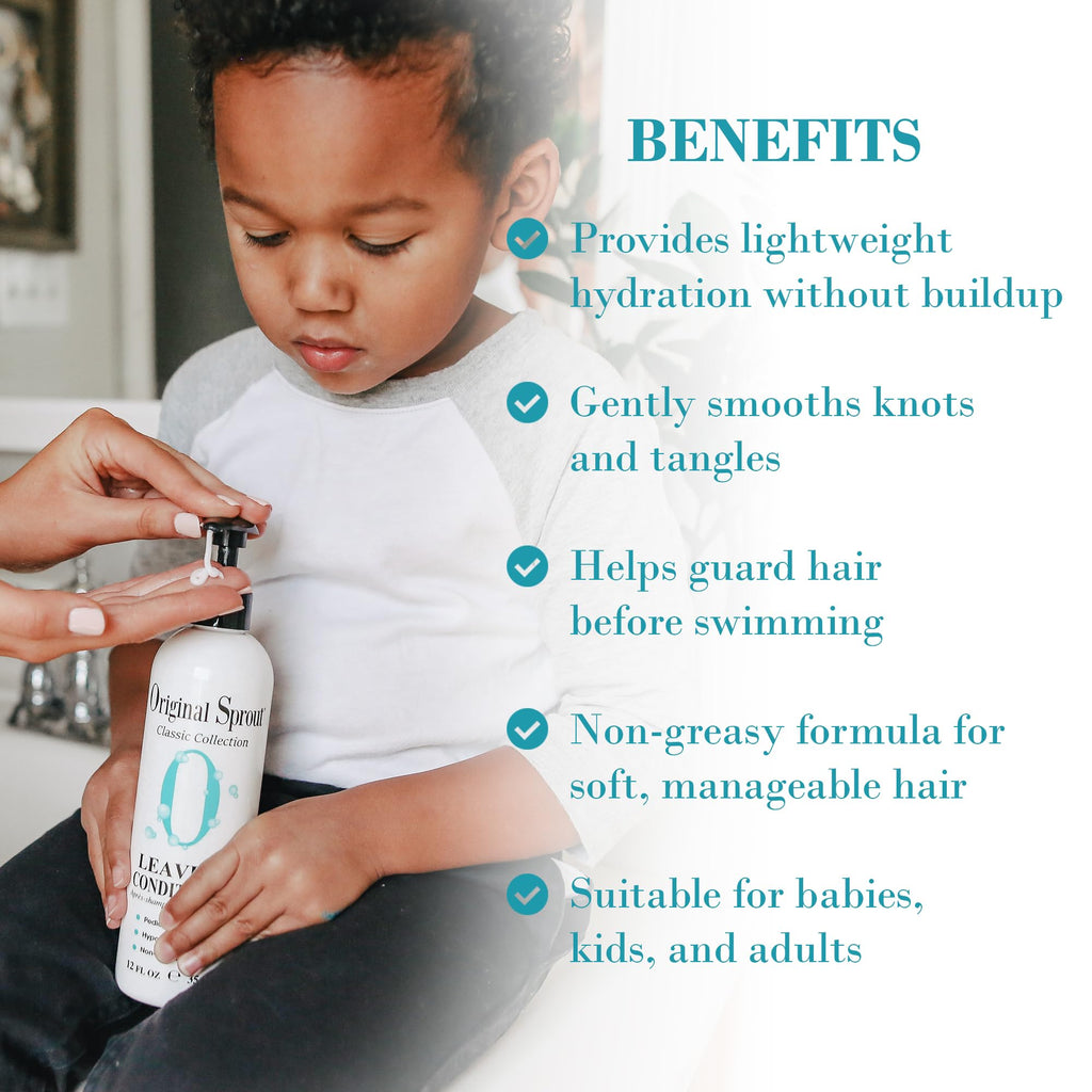 Original Sprout Leave-In Conditioner — Lightweight Detangler for Dry & Damaged Hair (12 oz, 2 Pack)