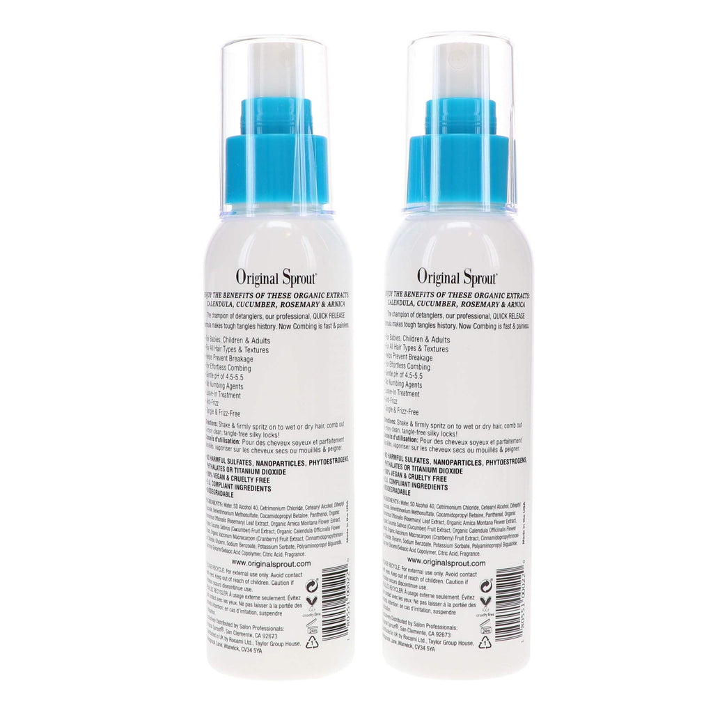 Original Sprout Miracle Detangler – All Hair Moisturizer & Leave-In Spray, 4 oz (2 Pack)