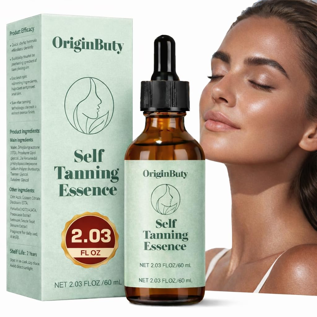 Originbuty Face Tanning Drops – DHA Self Tanner with Glycerin, No Dye, No Mixing, 6+ Day Glow