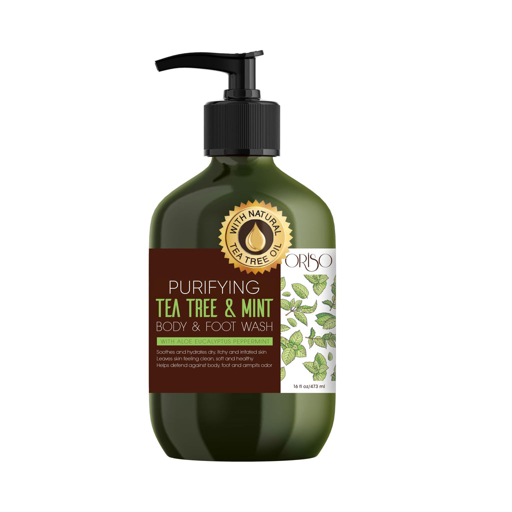 ORISO Tea Tree Mint Body Wash for Women & Men – Hydrating, Invigorating Cleanse (16oz)
