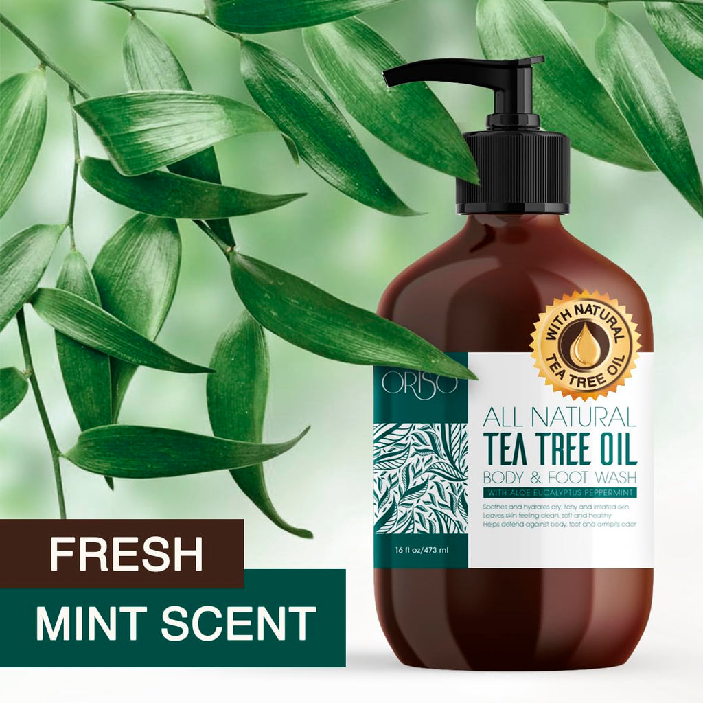 ORISO Tea Tree Oil Body Wash - Moisturizing, Sulfate-Free, 16oz