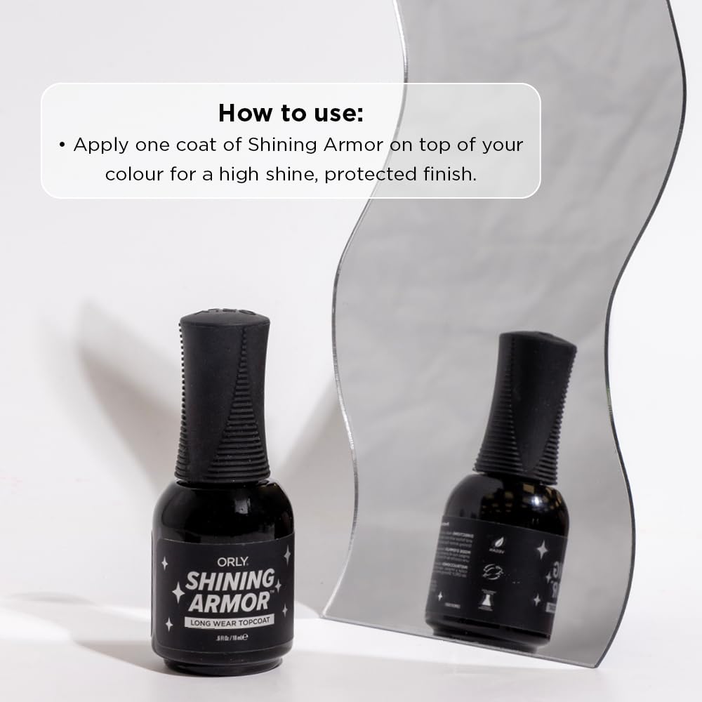 Orly Shining Armor Top Coat – Longwear, Fast Dry, 0.6 fl oz