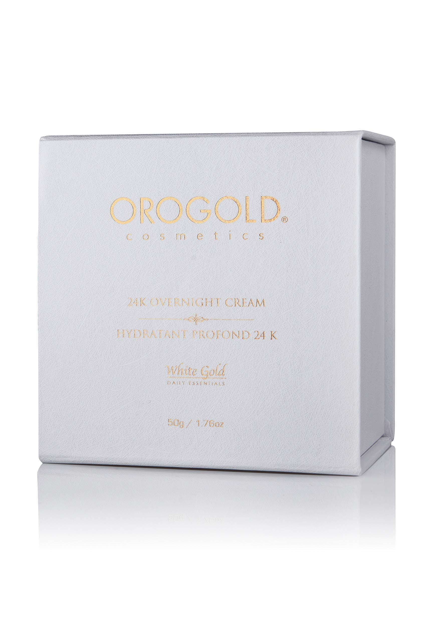 Orogold White Gold 24K Overnight Cream – Deep Hydration Night Moisturizer (1.76 oz)