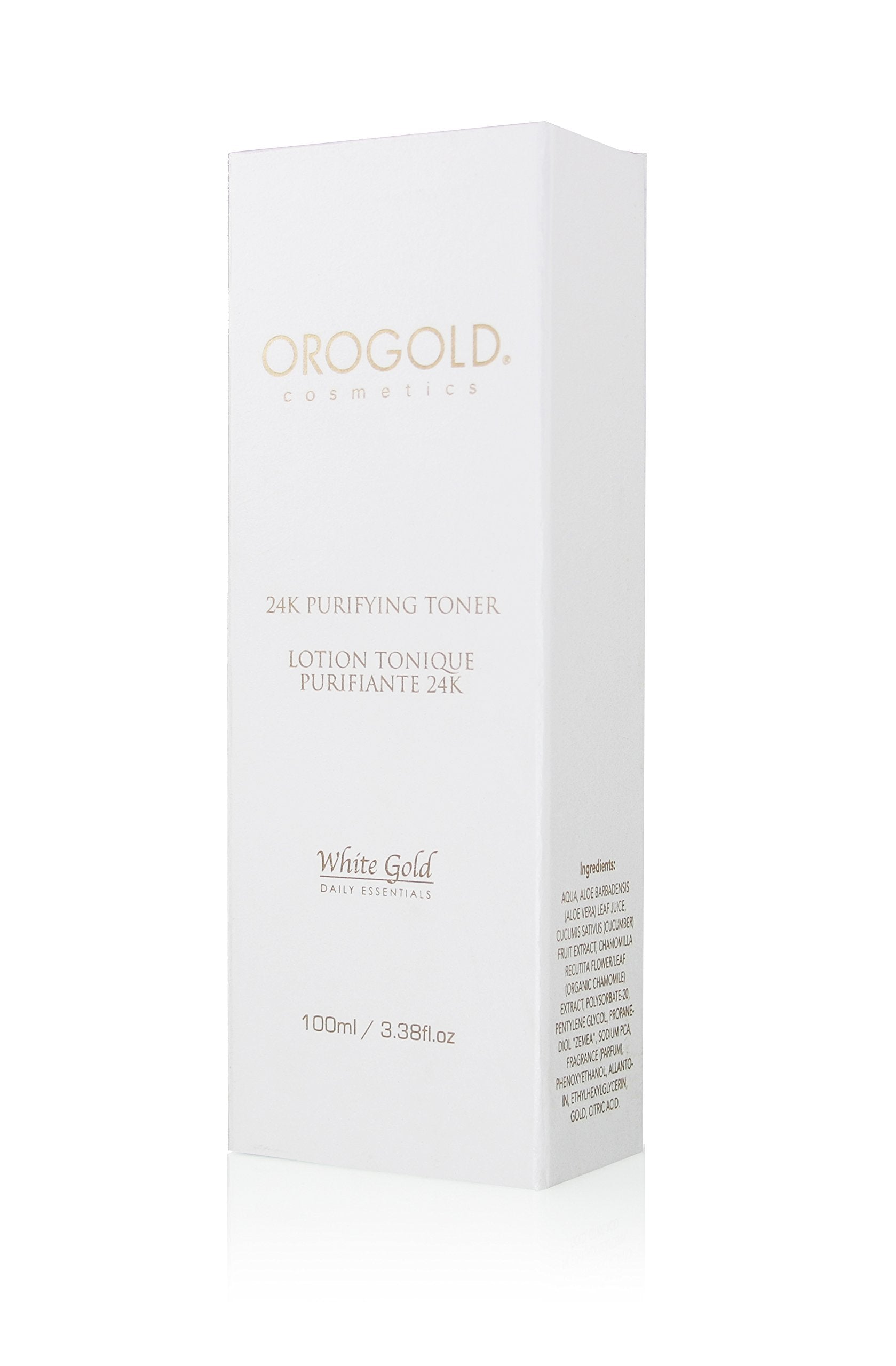 OROGOLD White Gold 24K Purifying Facial Toner – Aloe Vera, Chamomile, 100 ml