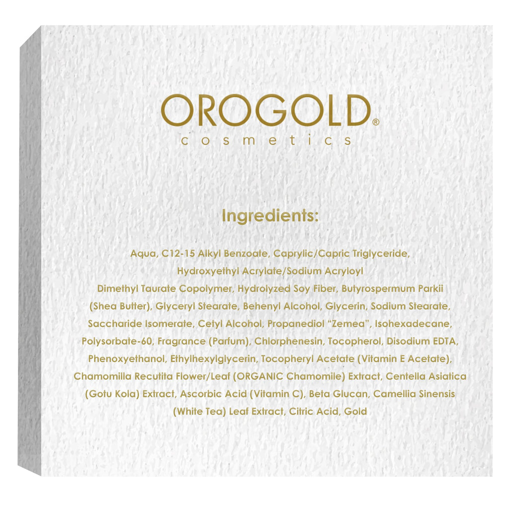 Orogold White Gold Day Moisturizer – 24K Gold Deep Hydration with White Tea, Chamomile, Shea Butter, Vitamin C & E – 1.6 oz