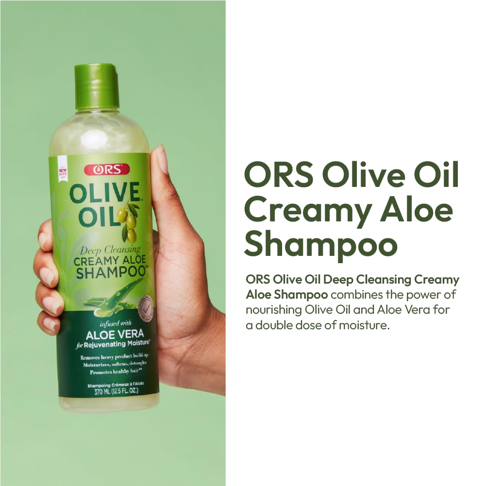ORS Olive Oil Moisture Restore Creamy Aloe Shampoo with Aloe Vera - 12.5 oz (Pack of 3)