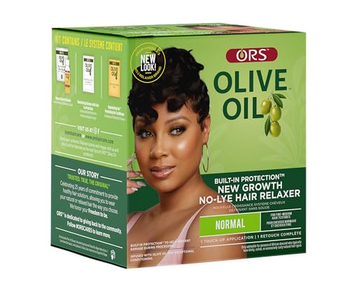 ORS Olive Oil Built-In Protection New Growth No-Lye Relaxer, Normal Strength (Pack of 4)