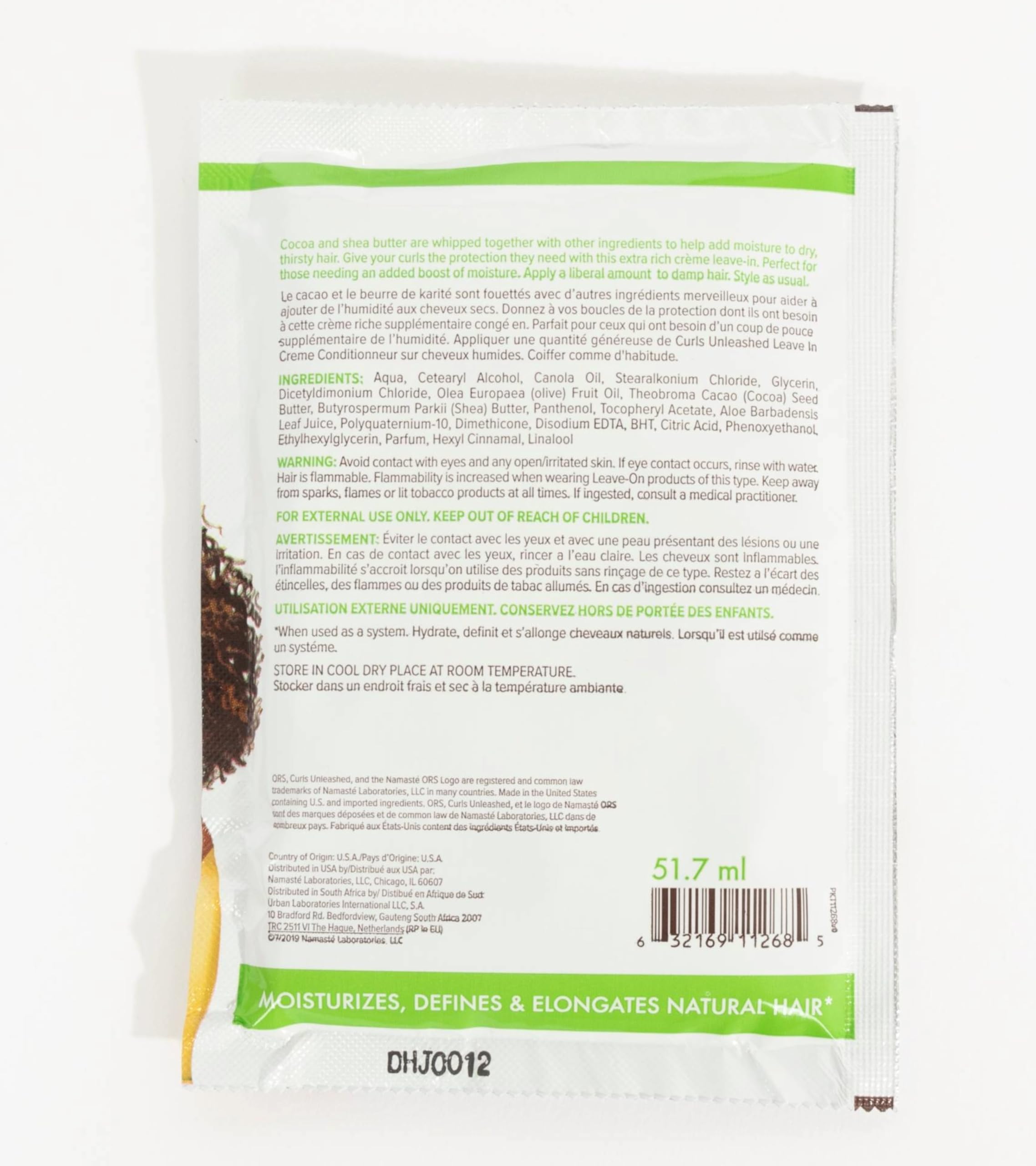 ORS Curls Unleashed Cocoa & Shea Butter Leave-In Conditioner & Style Creme Travel Pack 1.7 oz x12