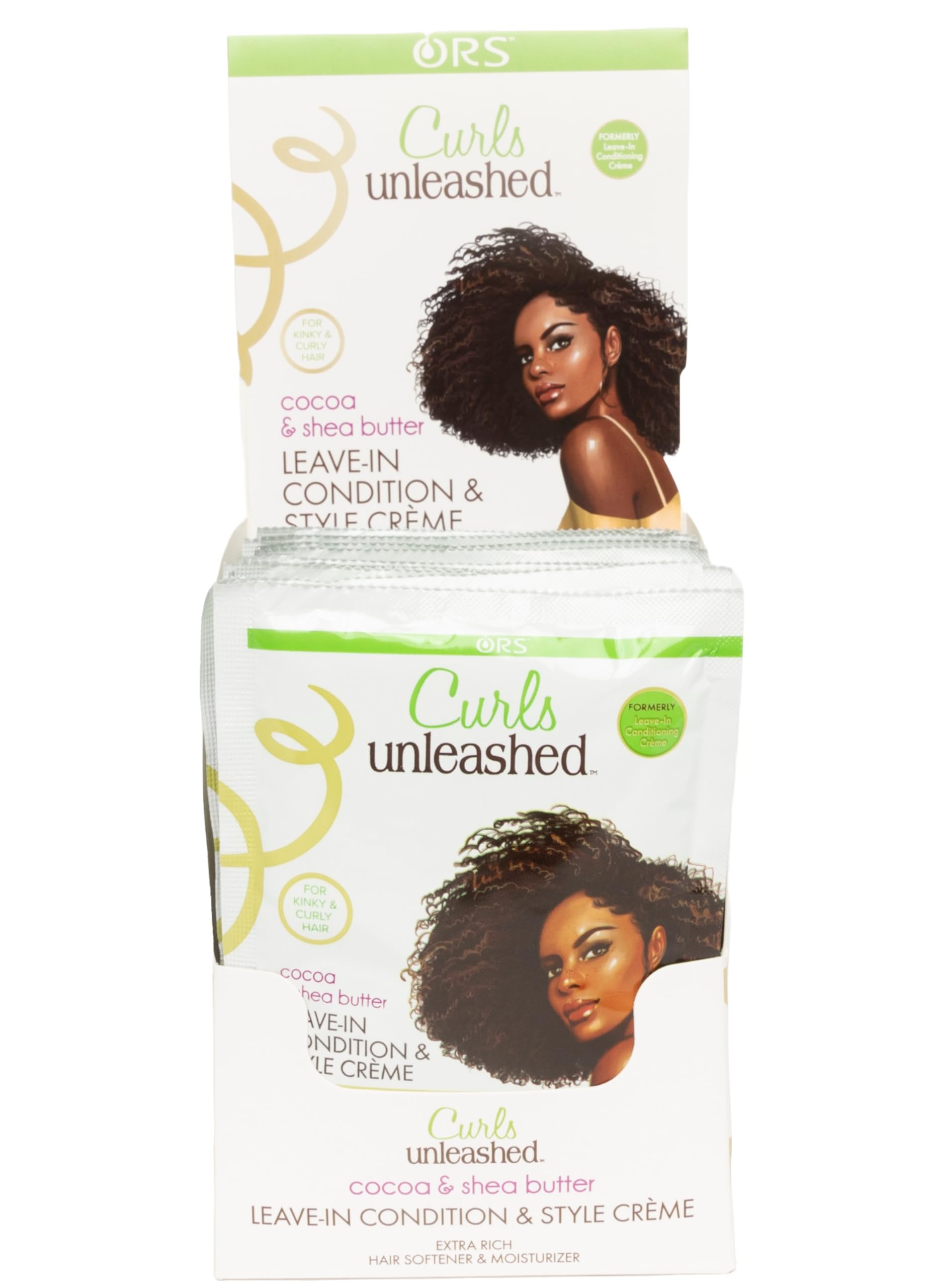 ORS Curls Unleashed Cocoa & Shea Butter Leave-In Conditioner & Style Creme Travel Pack 1.7 oz x12