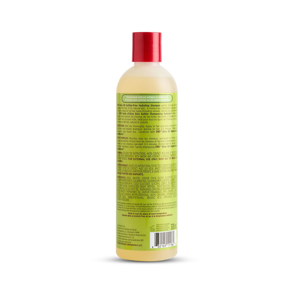 ORS Olive Oil Sulfate-Free Hydrating Shampoo – 12.5 oz, Color- & Keratin-Treatment Friendly