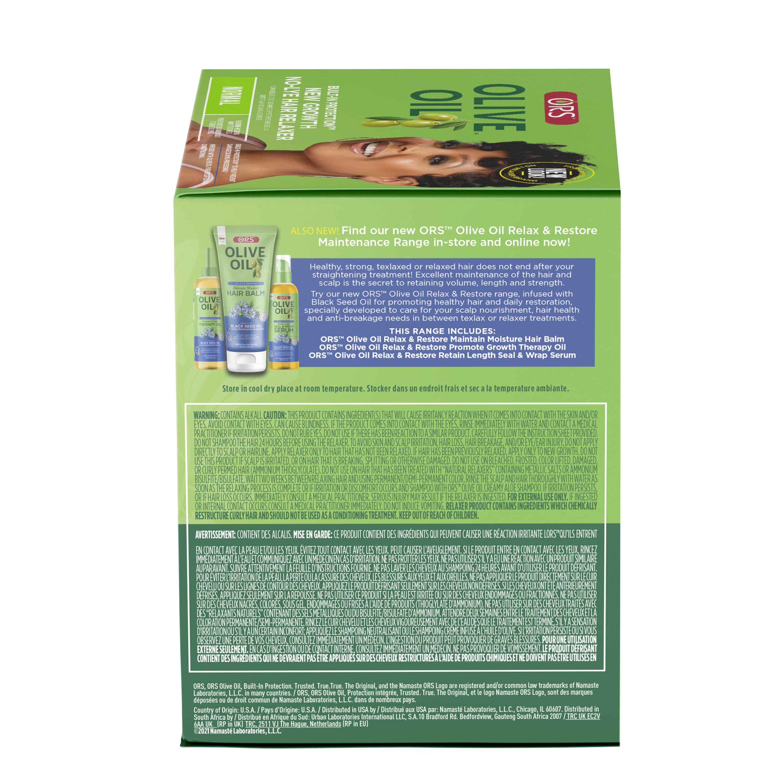 ORS Olive Oil Built-In Protection New Growth No-Lye Relaxer, Normal Strength (Pack of 4)