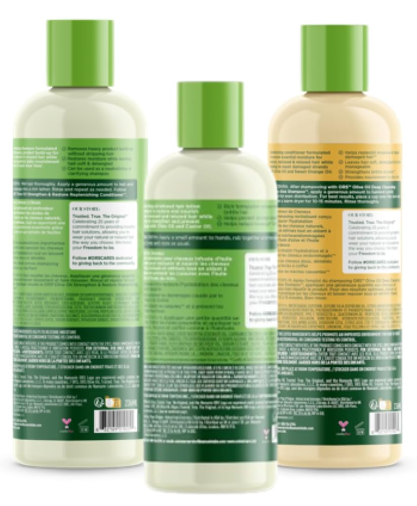 ORS Olive Oil Shampoo, Conditioner & Hair Lotion 3-Piece Set | Stronger, Healthier Hair