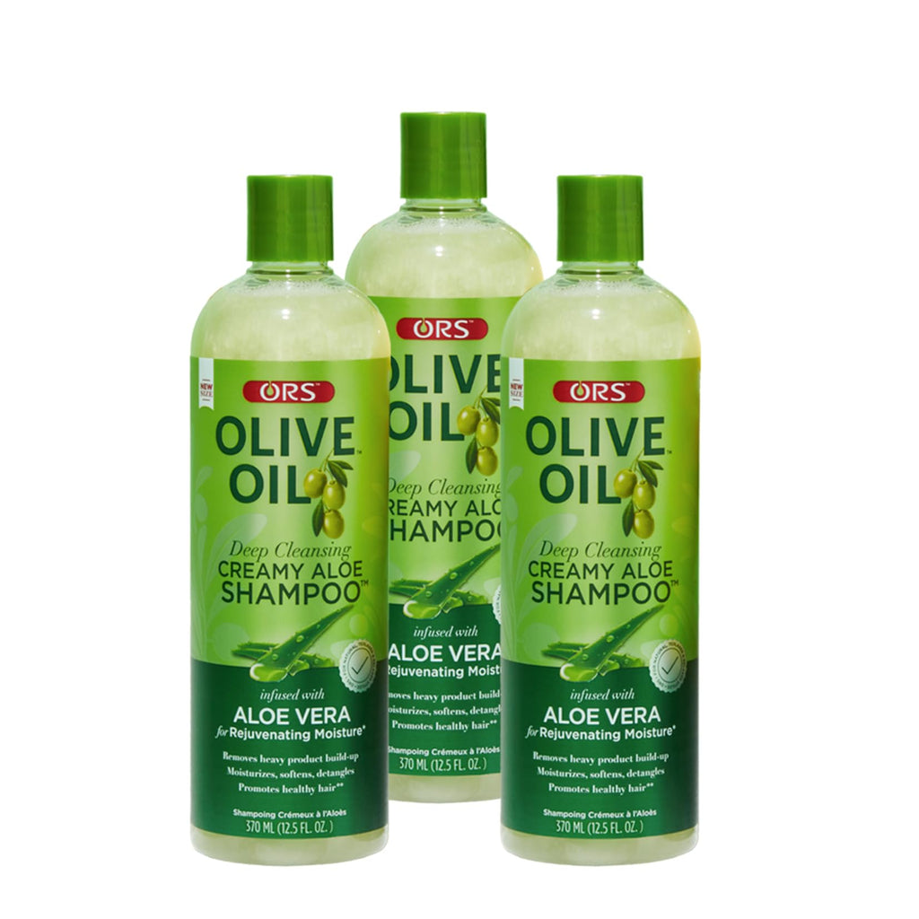 ORS Olive Oil Moisture Restore Creamy Aloe Shampoo with Aloe Vera - 12.5 oz (Pack of 3)
