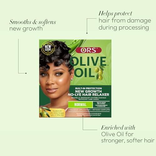 ORS Olive Oil New Growth No-Lye Relaxer Normal Strength (Pack of 6) – Built-In Protection