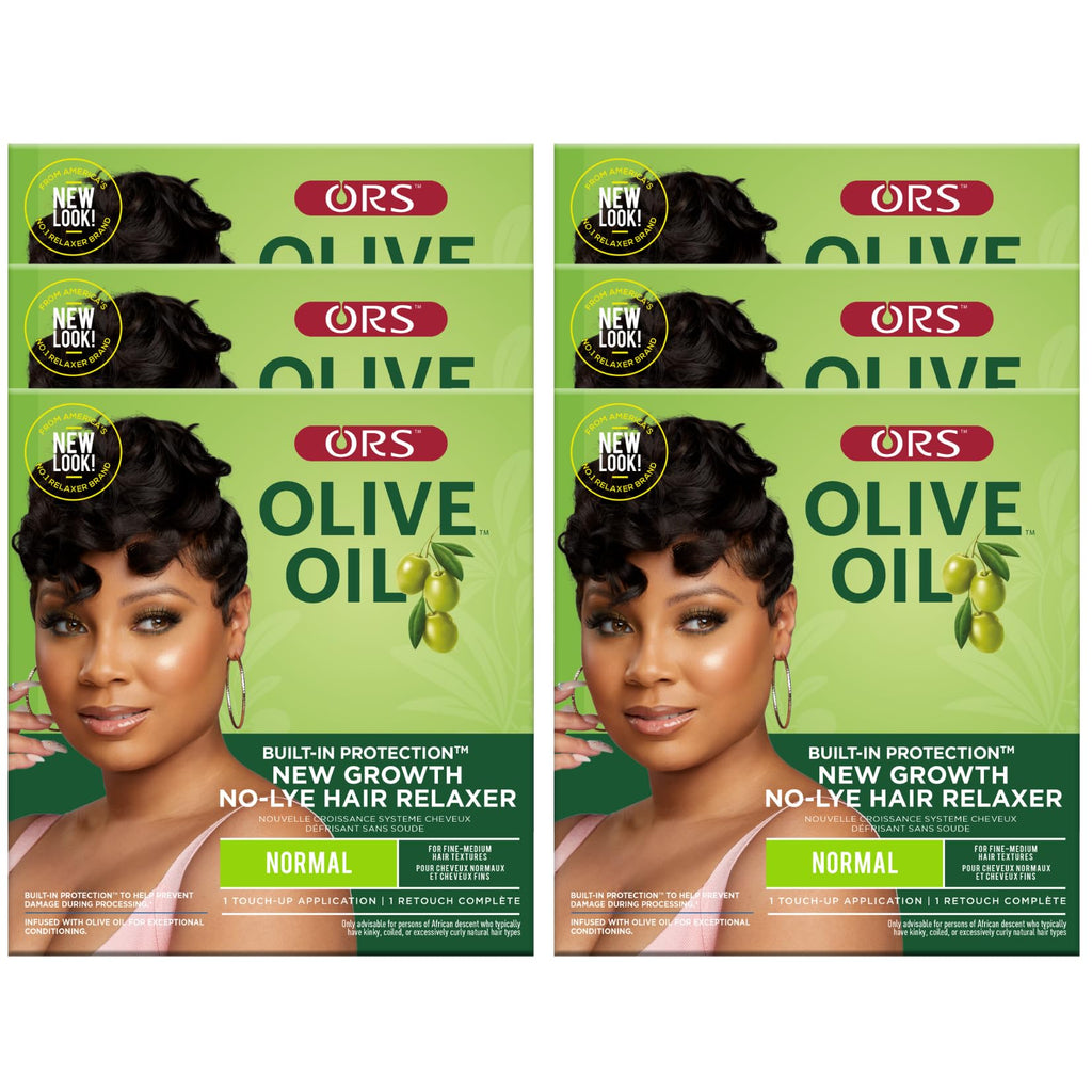 ORS Olive Oil New Growth No-Lye Relaxer Normal Strength (Pack of 6) – Built-In Protection