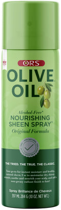ORS Olive Oil Nourishing Sheen Spray Original – Lightweight Shine for All Hair Textures (10 oz)